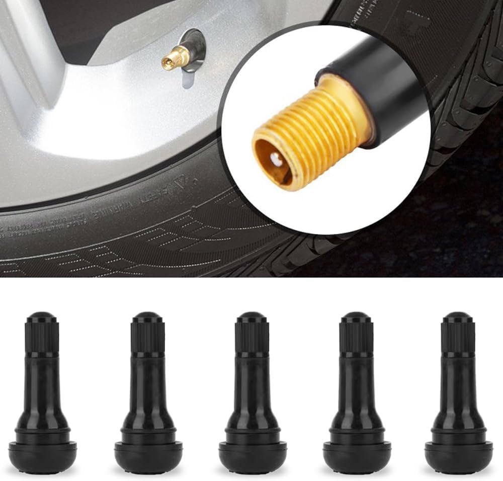 TR414 Black Rubber Snap-In Tire Valves, 10Pcs TR414 Snap-In Black Rubber Tire Valve Stems,Tr414 Tire Valve Stems Rubber Snap-In Short Black Tire Valve Stem,Tr414 Rubber Short Snap-In Tire Valve Stems image number 2