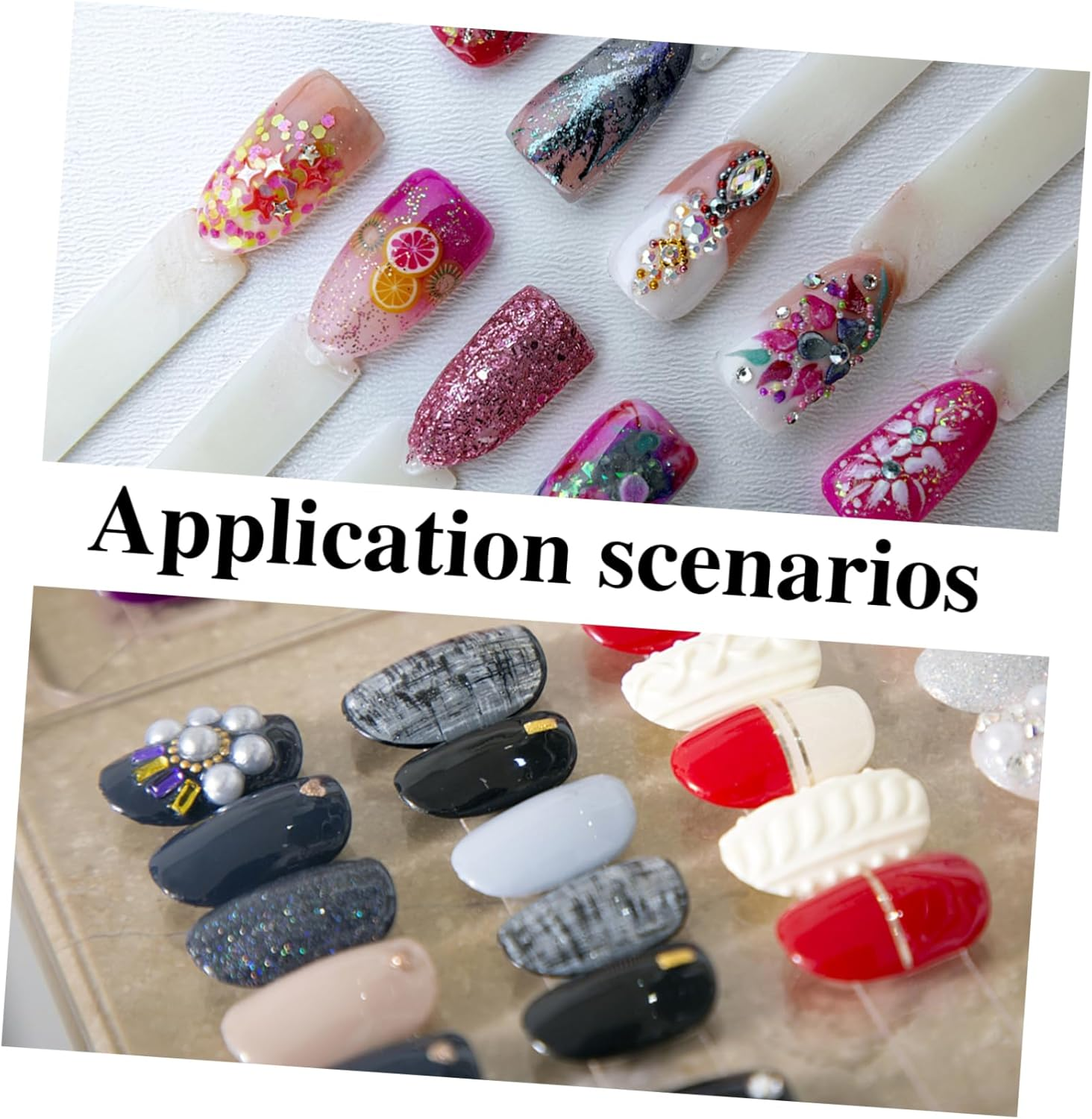 TOVINANNA 2Pcs Nail Design Training Tools Acrylic Nail Art Display Board Holder for Salon Personal Use image number 4