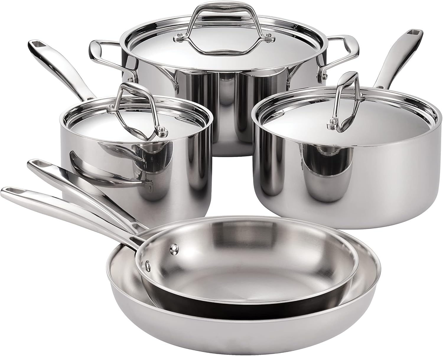 Tramontina Tri-Ply Clad Stainless Steel 8-Piece Cookware Set with Lids, Pots and Pans Kitchen Set, Induction-Ready, Dishwasher-Safe, Nsf-Certified, Made in Brazil image number 5