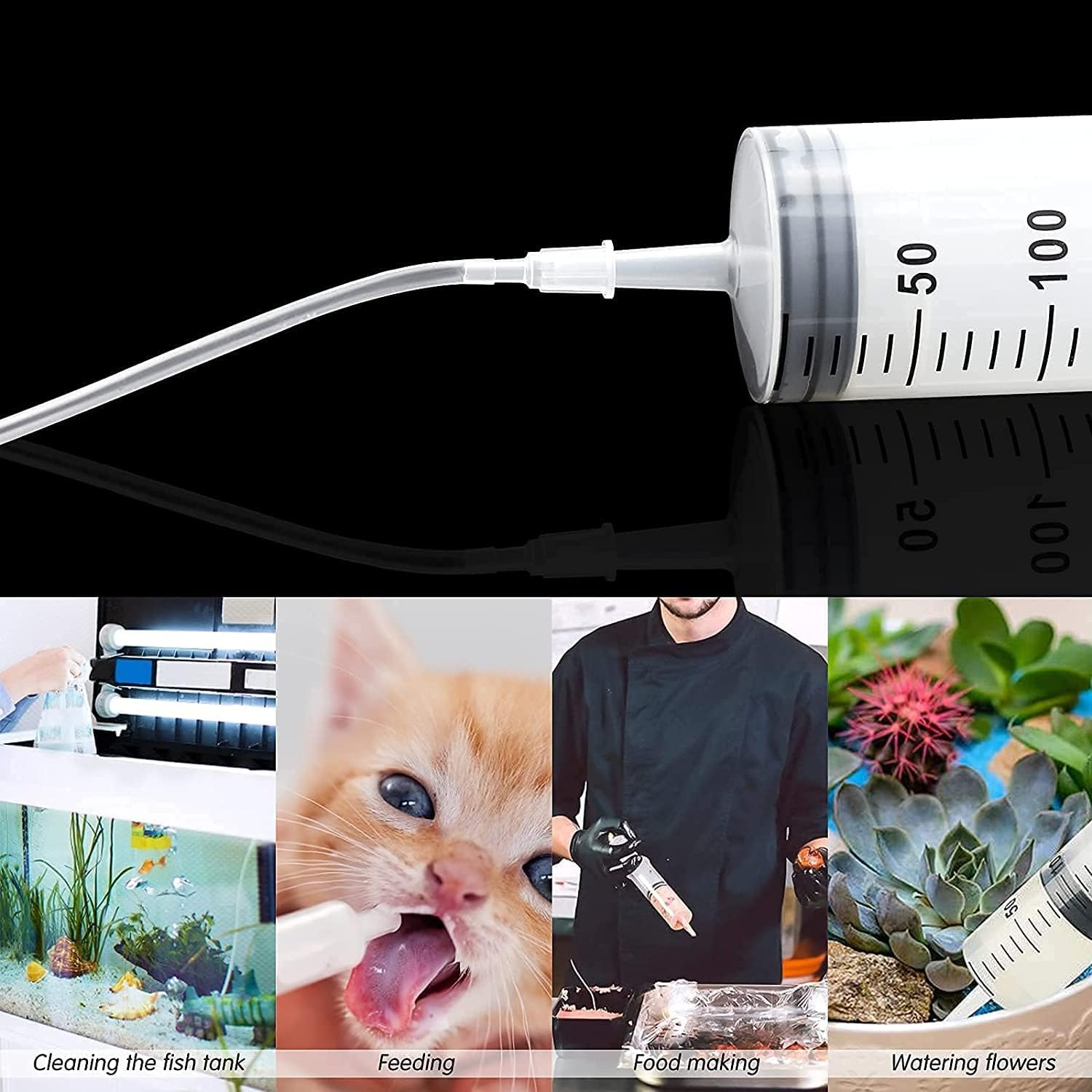 350Ml Syringe Tube Reusable Large Capacity Plastic Syringe with Tube and Cap for Applicator Industrial Experiments Pet Feeding image number 3