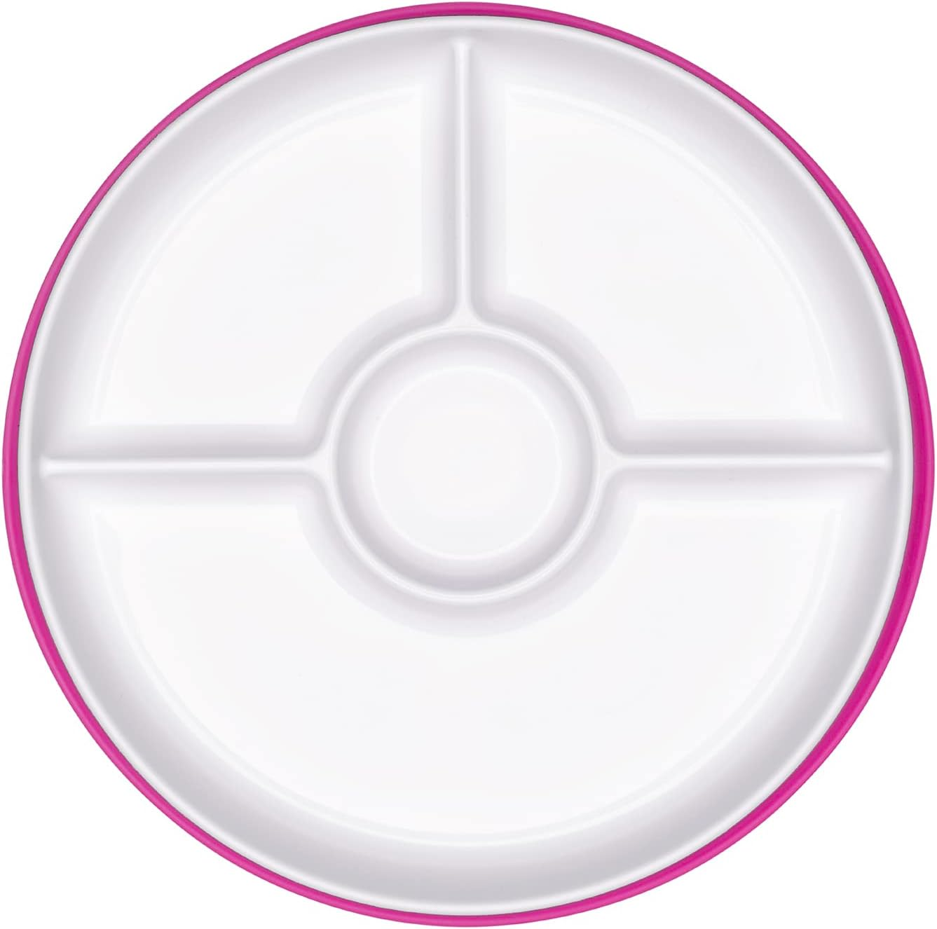 OXO TOT Stick and Stay Suction Divided Plate, Pink, image number 1