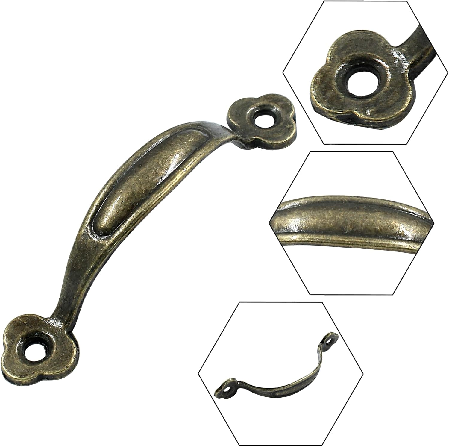 Hitefu 12Pcs 3 Inch Rustic Barn Door Handles, Bronze Vintage Metal Gate Pull Handle 2.6 Inch Hole to Hole, Plum Blossom Zinc Alloy Furniture Handle for Cabinet Garage Closet Drawer Cupboard Wardrobes image number 1