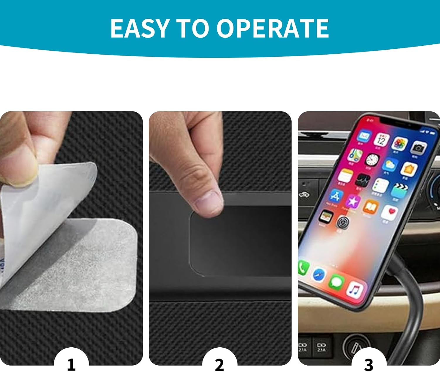 MAEZOE 6Pcs Magnetic Phone Mount Metal Plates &ndash; Strong Magnet, Slim round & Rectangle Design for Car, Home, and Office image number 5