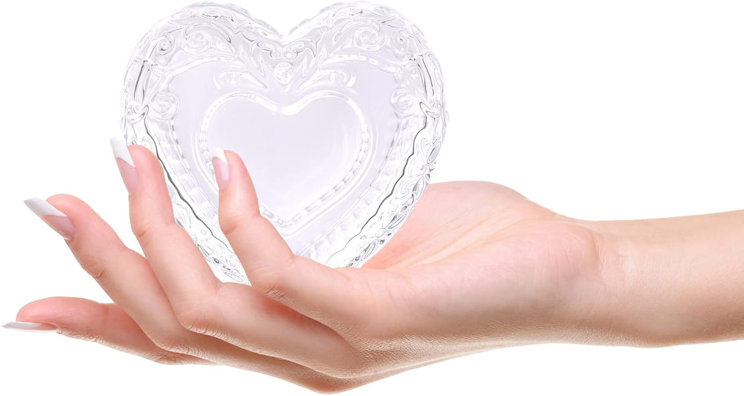 JND Professional Acrylic Liquid Monomer Extra Large Dappen Dish + Lid Glass Crystal Bowl Nail Art Powder Cup (Filigree Heart, 150Ml) image number 3