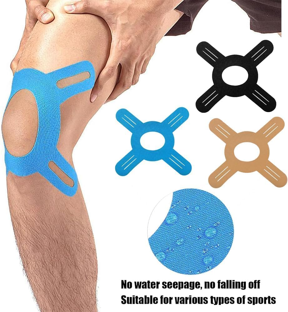 Breathable Precut Sports Athletic Strips Tape Knee Support Stickers, 10Pcs Elastic Athletic Strips Knee Support Patch Stickers, Precut Kinesiology Tape for Knees, Khaki image number 6