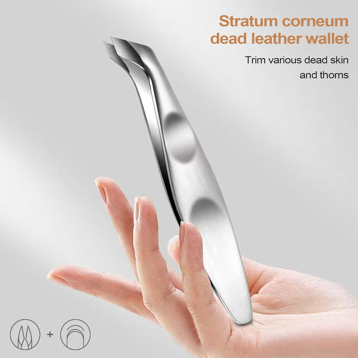 Rissunkv Cuticle Nipper | Professional Cuticle Nipper Trimmer | Stainless Steel Nail Dead Skin Removal Tweezer, Fingernails Toenails Manicure Pedicure Tool for Home Professional Salon Foot Spa image number 2