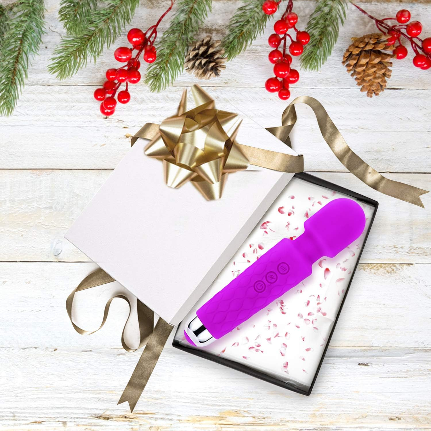 Wand Massager for Women, 8 Powerful Speeds 20 Vibration Modes, Portable Personal Rechargeable Massager, Handheld Cordless Waterproof Massager Therapy Back Neck Muscle Aches Sports Recovery, Quiet - Purple image number 5