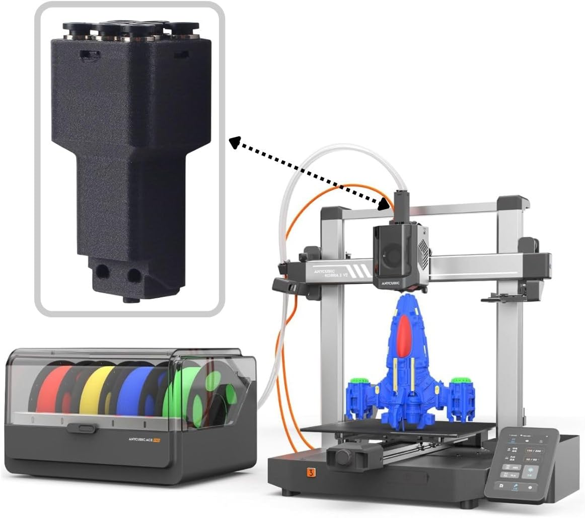 For Anycubic 8 Colors Filament Hub 8-In-1, Filament Hub Compatible with Kobra 3/3 MAX/S1 PRO, 8-Color Compatibility, Tangle-Free Guide Channels, Smooth Feeding, Space-Saving Filament Organizer Part image number 4