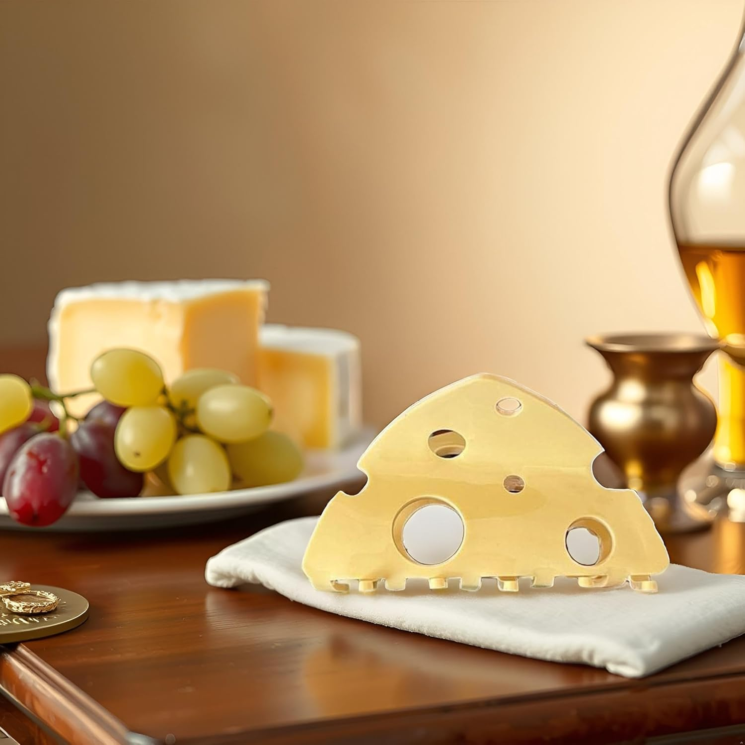 Yellow Hair Clip Headdress Fashion Hollow Shark Clip Cute Cheese Acetate Hair Claw Party for Beauty and Personal Care Hair Accessories image number 6