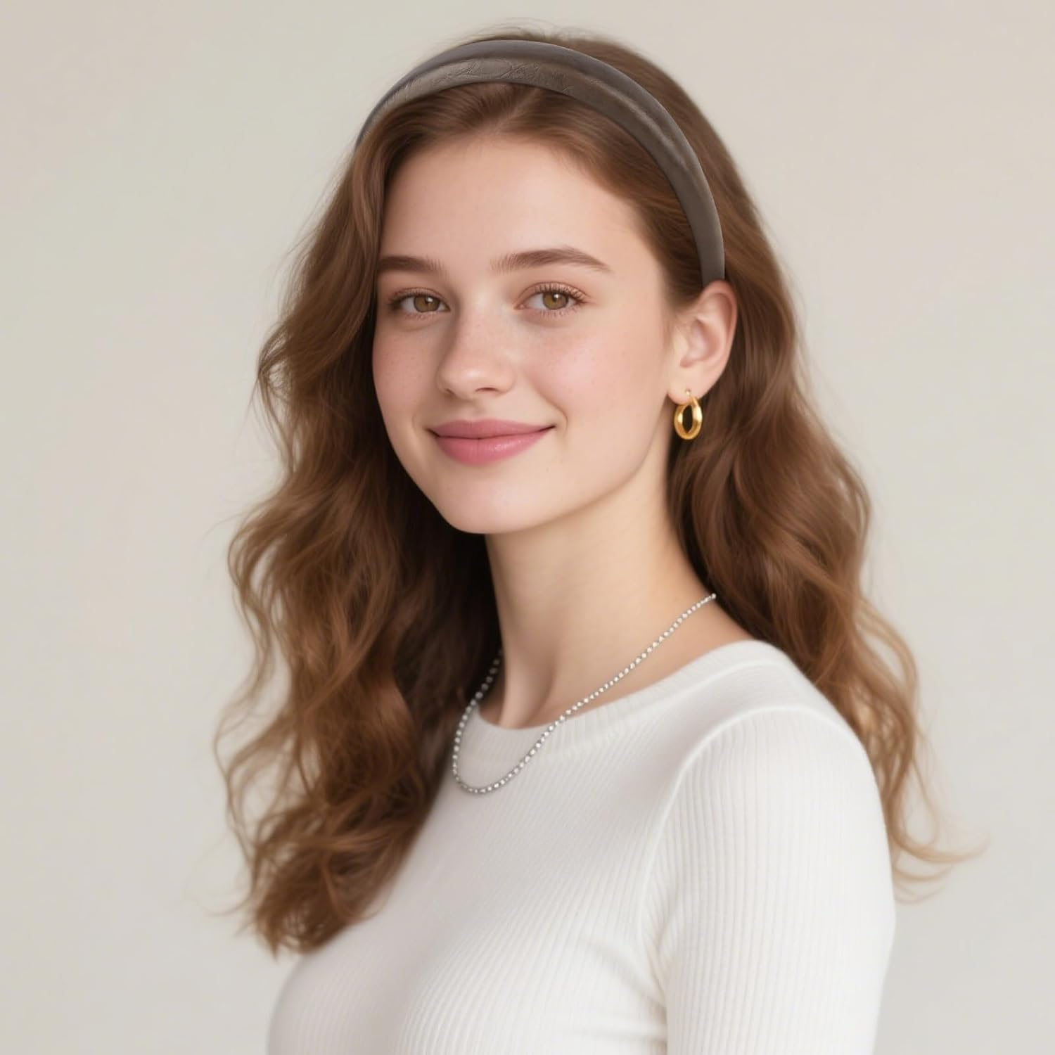 Pruadeor Pack of 2 Leather Headbands, Women'S Fashionable Hair Band for Women, Hair Accessories image number 5