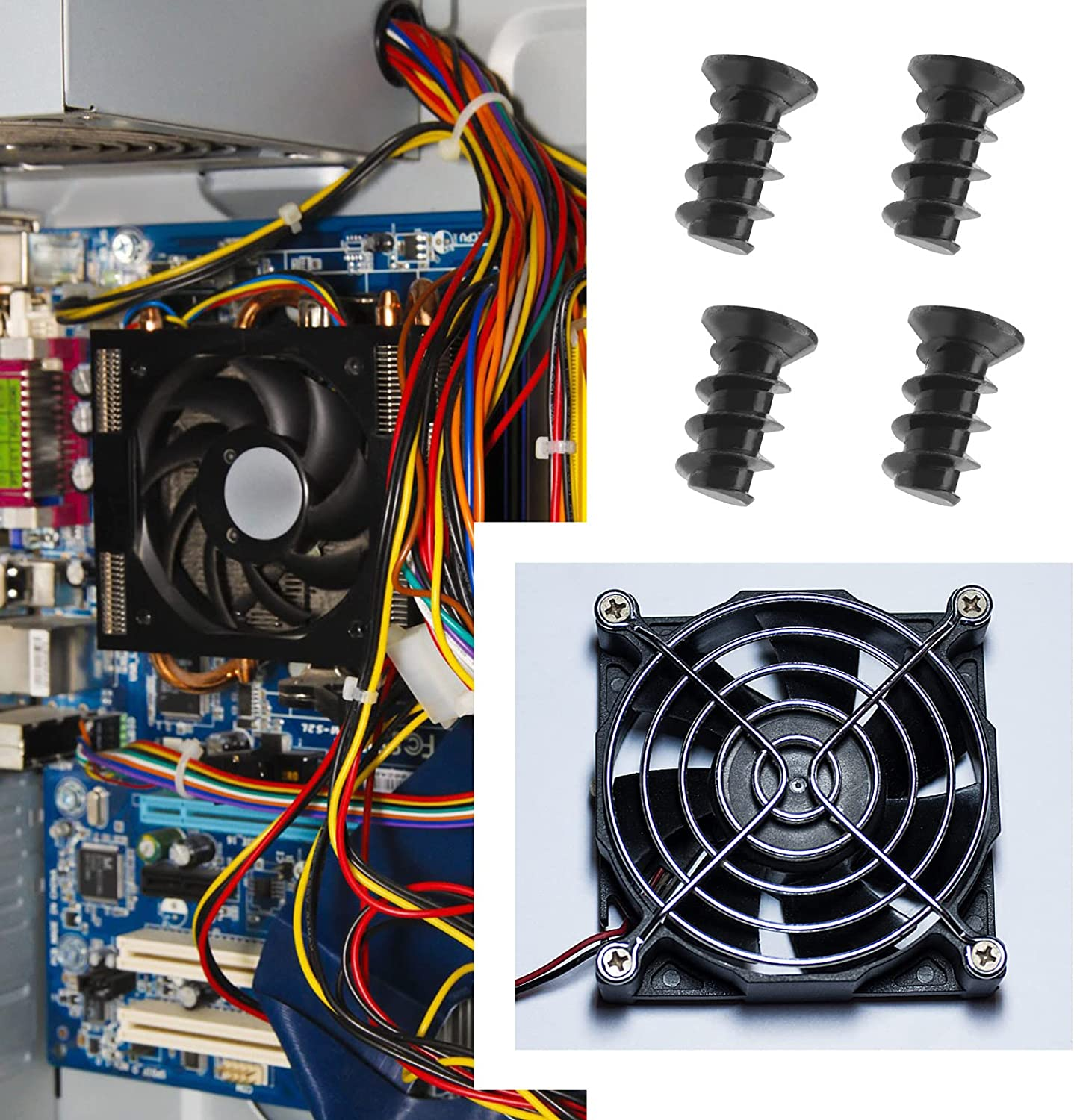 Emagtech 100Pcs PC Fan Screws - Compatible with 70Mm to 140Mm Fans - Black image number 3