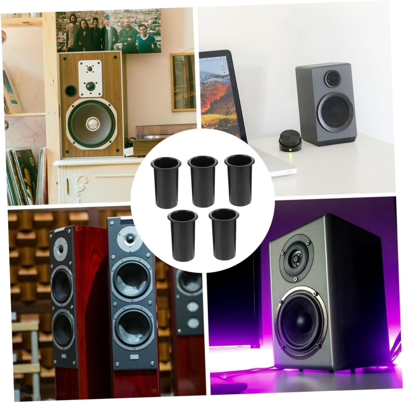 EXHUMKY Plastic Subwoofer Port Tube and Speaker Air Outlet for Home and Car Audio Systems, Bass Reflex Plastic Speaker Port Tube 60X110Mm 5Pcs Replacement Accessories image number 5