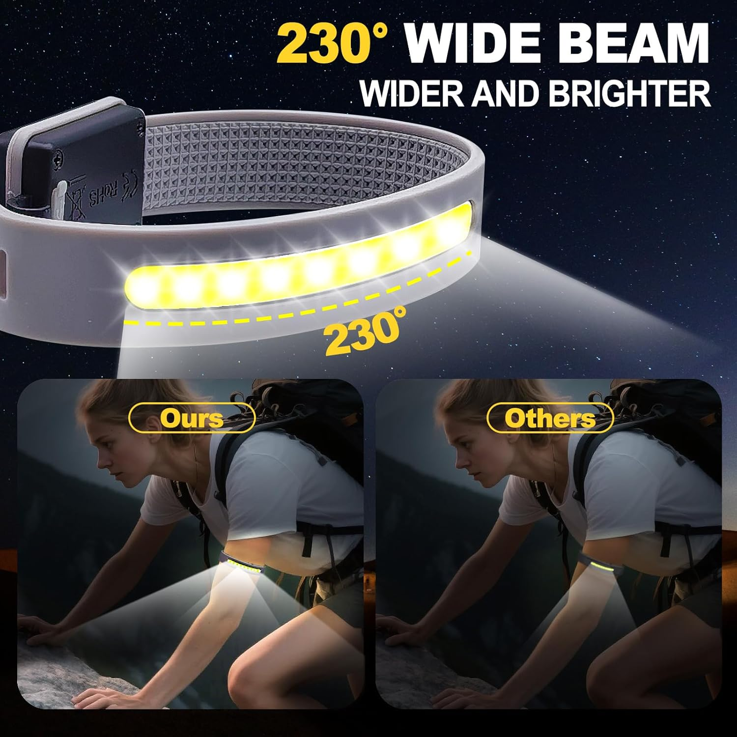 Bigqin Night Running Lights, USB Rechargeable LED Armbands with 3Models, Waterproof Ultra Bright Safety Warning Lamp with Reflective Straps for Runners Joggers Camping Hiking image number 2