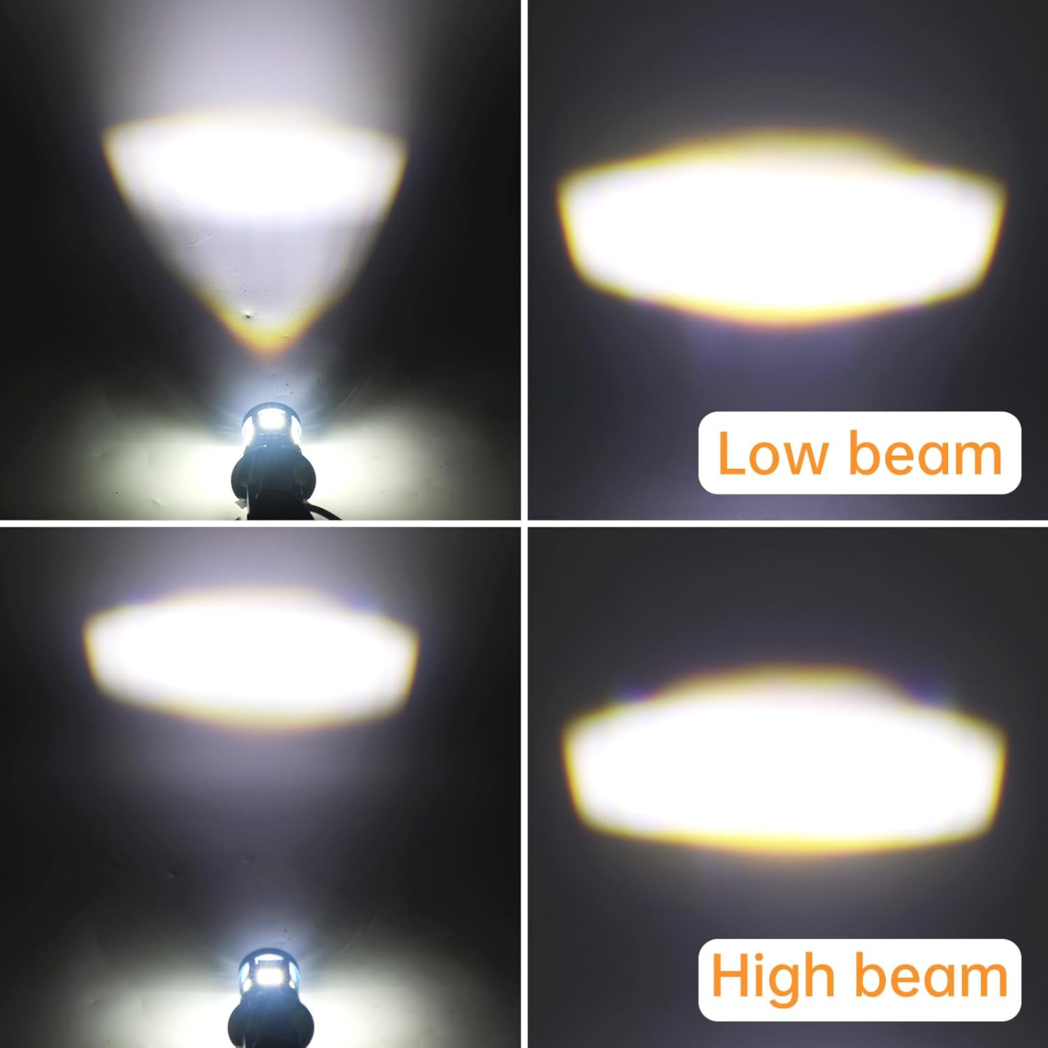 Windance 2Pack, H4 LED Bulb 1200LM 13W with Lens, Hi/Lo Beam Super Bright 12V-80V Daytime Running Light Bulbs for Motorcycles E-Bike Scooters ATV UTV Pit Bike(White, H4) image number 4