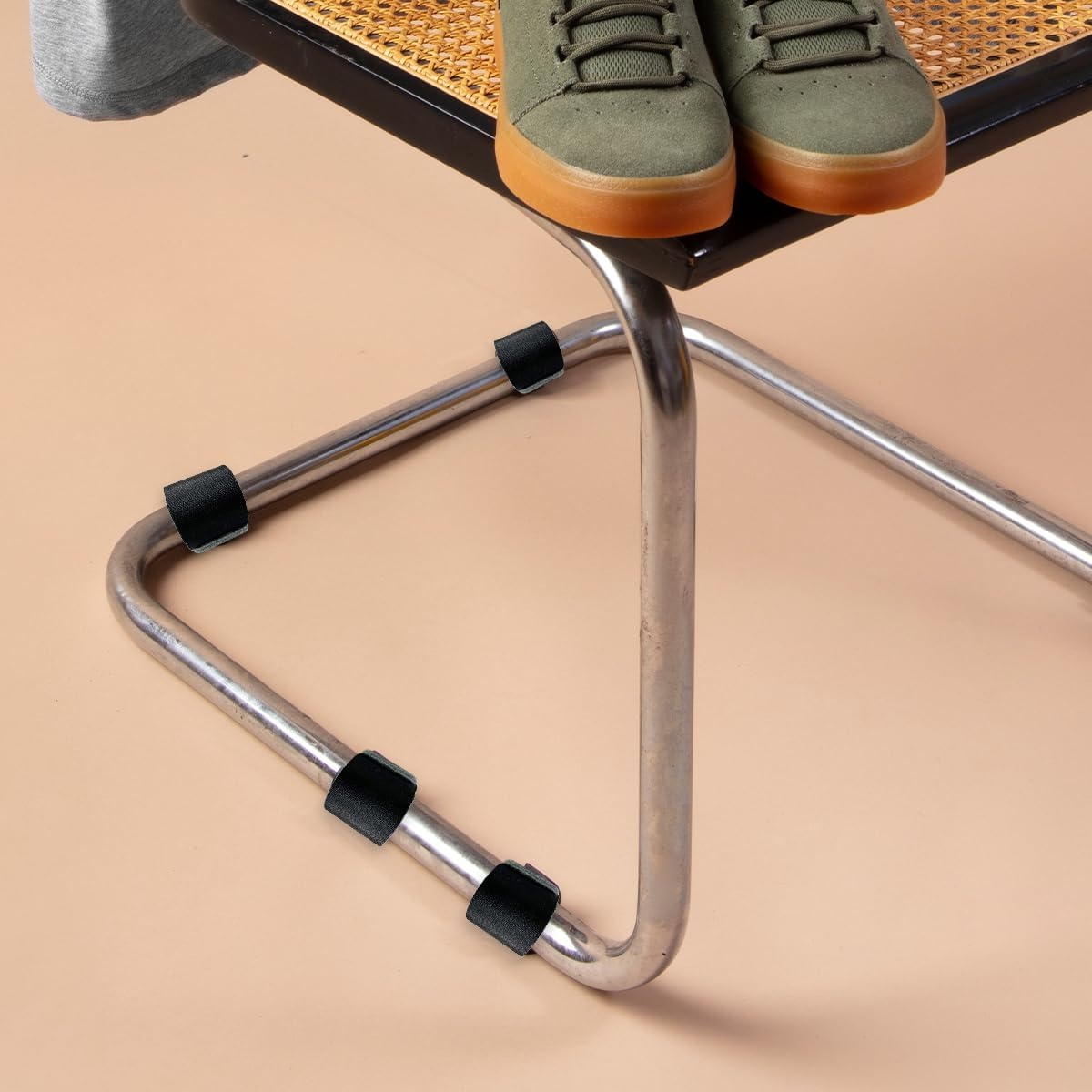 WELANE Chair Foot Pads, 12 PCS Felt Furniture Pads with Hook and Loop Fasteners for Protecting Floor (3 X 14.5Cm/1.18 X 5.7In) image number 4