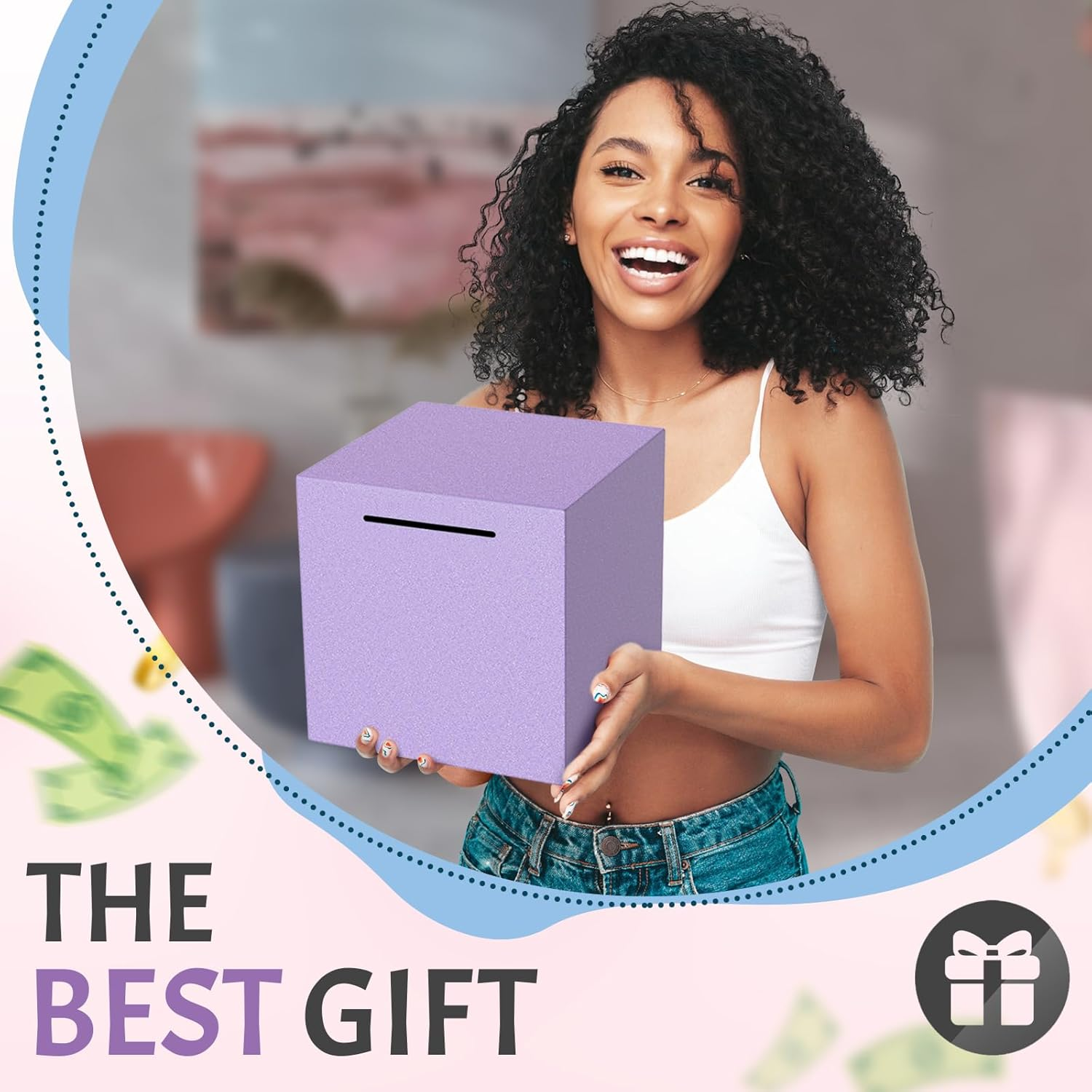 Kozsort Stainless Steel Adult Piggy Bank, Purple, 7.9-Inch image number 6