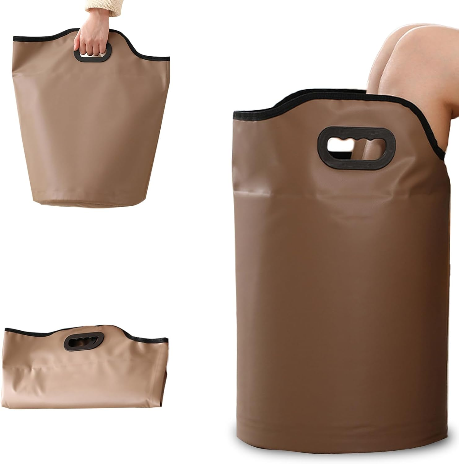 Collapsible Foot Bath Basin with Drainage Hole, Portable Foot Soak Tub with Handles, Travel & Camping Foot Spa Water Bucket image number 4