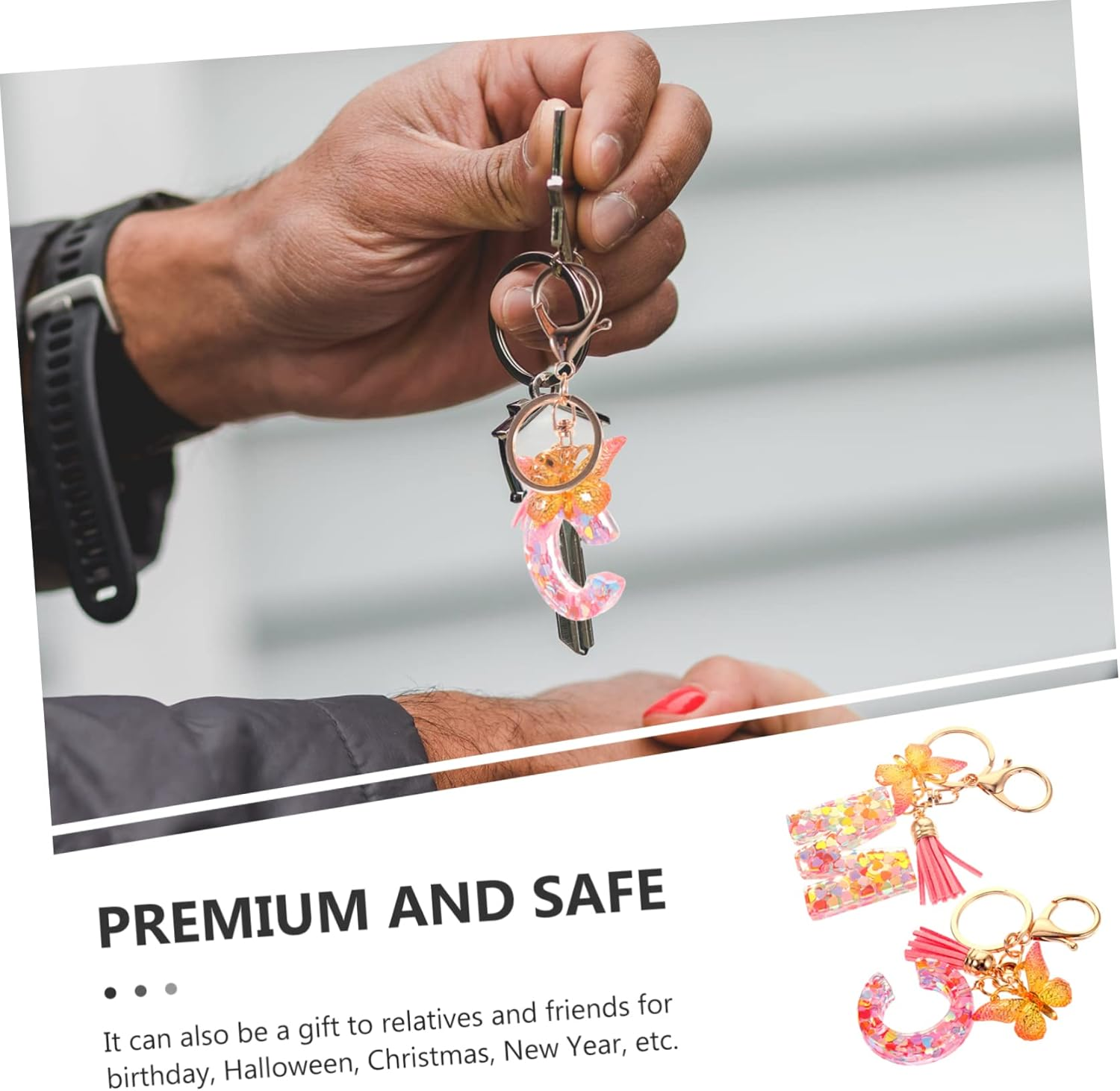 IWOWHERO 2Pcs Butterfly Alphabet Key Bulk Key Rings Girls Backpack Purse Key Chain for Car Keys Initial Letter Key Ring Letter a Keychain a Letter Keychain Bag Key Decor Decorative Keyring