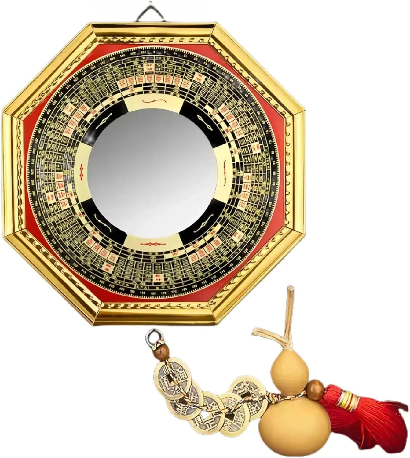 Chiorgone Feng Shui Bagua Mirror &ndash; Concave Yin Yang Wall Hanging for Home & Office, Feng Shui Prosperity & Protection Ornament, Good Luck & Wealth Wall Decor Gift image number 1