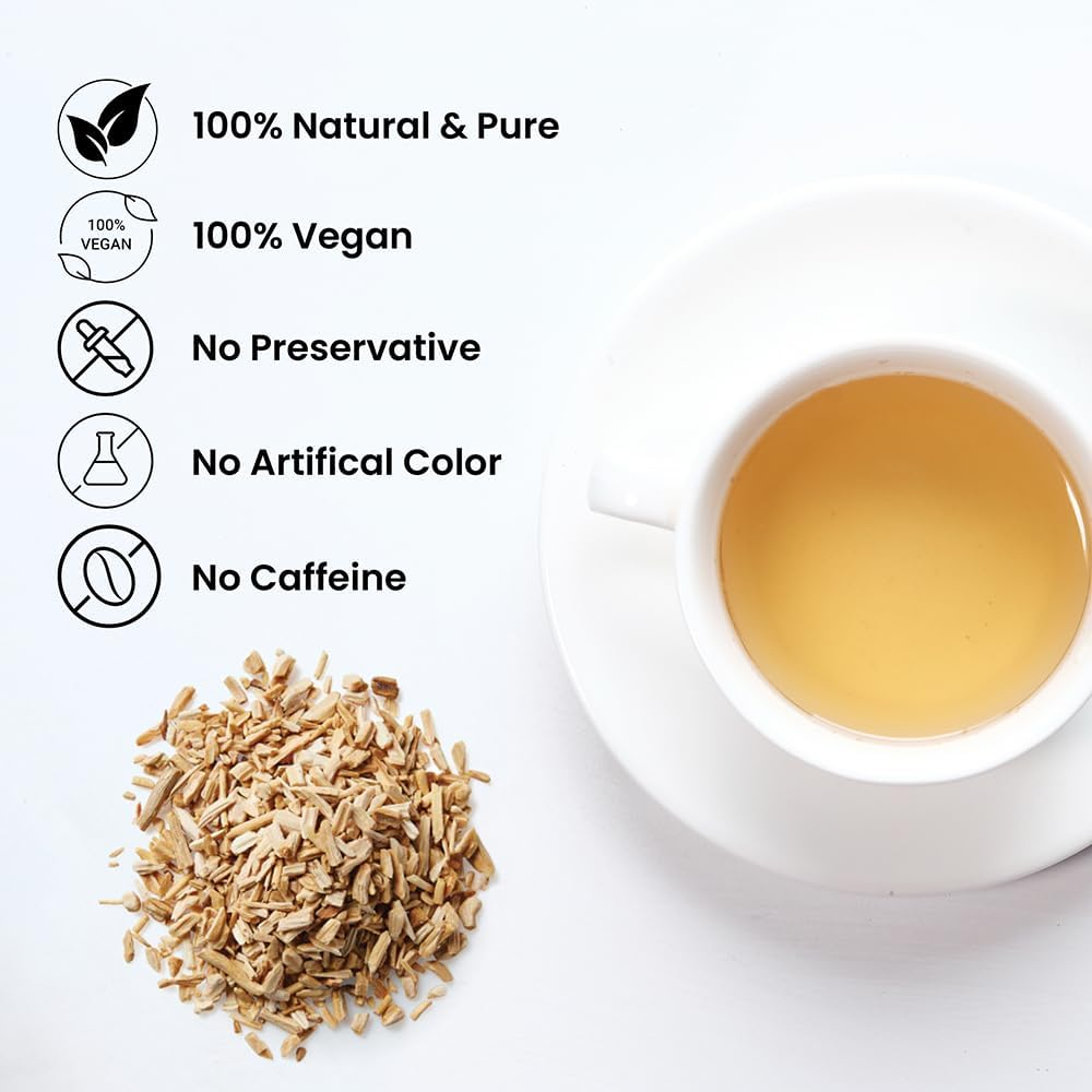 Shatavari Root Tea Cut 100 G | Cut & Sifted for Herbal Tea | Organic Asparagus Racemosus from India| Premium Naturally Dried Shatavari Root (Shatavri, Satawar) by Hebhac Herbals image number 2