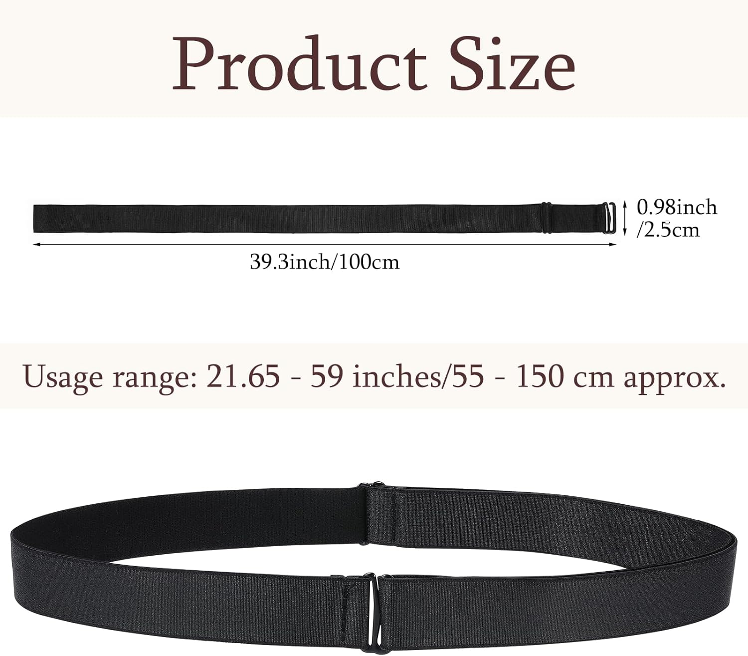 Qianyu 2 Pcs Crop Top Tuck Waist Band Womens Elastic Belt Adjustable Crop Shirt Tuck Band Invisible Stretch Belt Tucking Sweater Tuck Band Flat Buckle Waist Belts for Women Change Style of Tops image number 1
