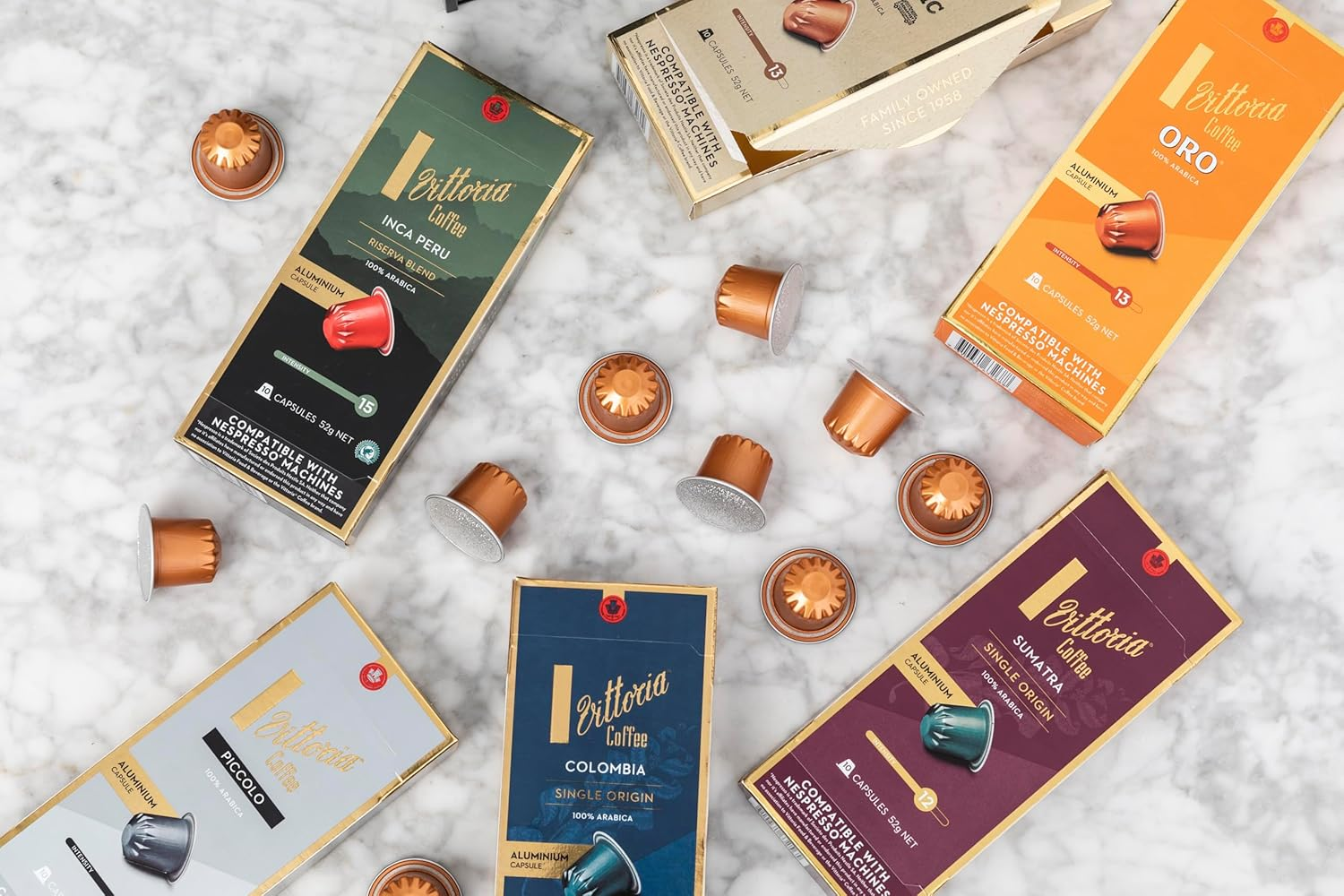 Vittoria Coffee 100% Arabica Latte Nespresso Compatible Aluminium Capsules 52G (6 Packs X 10 Pods) image number 2