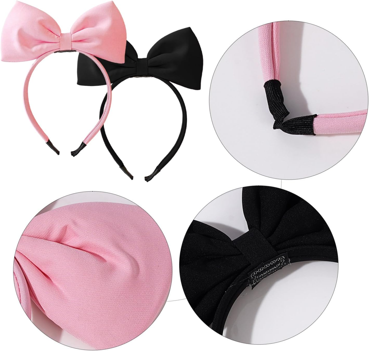 2 Large Bow Headbands, Classic and Fashionable, Simple Hair Accessories for Women, Interesting Rotating Recipes, Fixed Hairstyle Decorations.