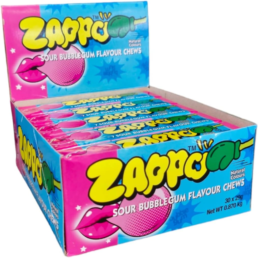 ZAPPO Sour Flavoured Bubblegum Chews - (Bulk Pack of 30 Sticks) image number 3