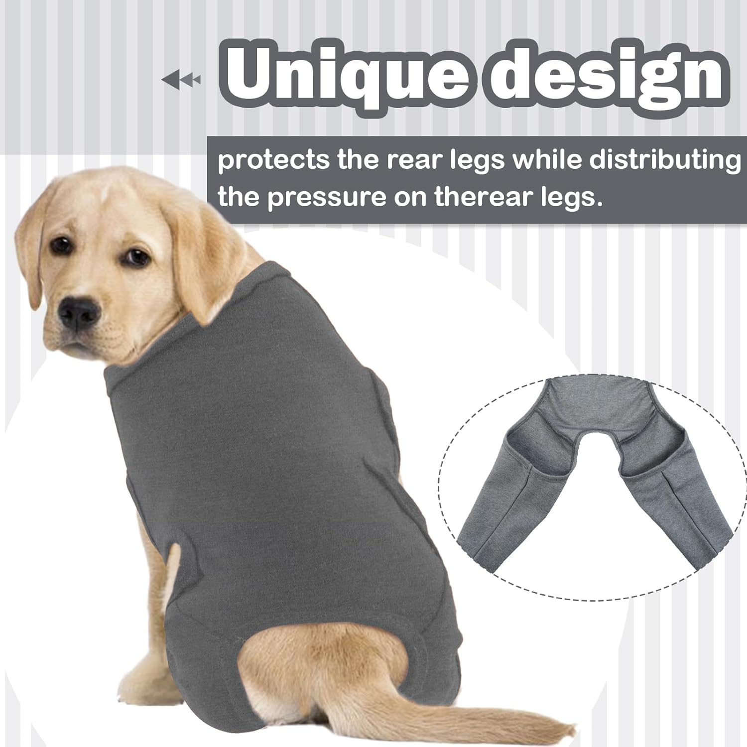 Hjyokuso Recovery Suit for Dogs, Dog Surgery Suit, Dog Leg Surgery Recovery Suit, Lick Sleeve for Dogs Rear Leg, Dog Elbow Protector, Dog Sleeve to Prevent Licking Bite, Avoids Wound Infection - M image number 7