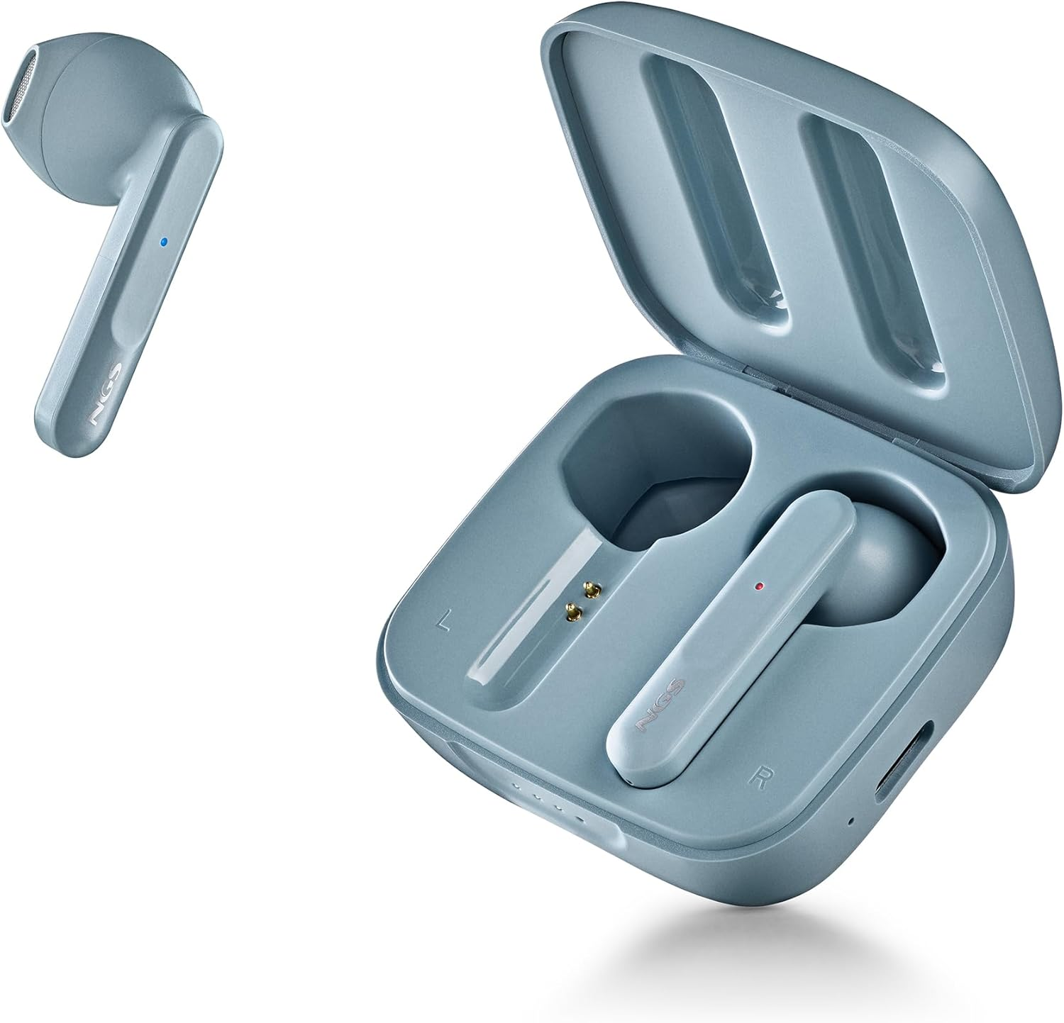 NGS ARTICA Move Rain Wireless Headset, Compatible with Bluetooth 5.3 Technology and TWS. 28-Hour Battery, Touch Control, ENC Technology, Blue image number 3