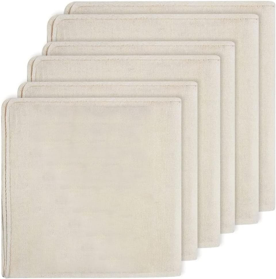 Mifrsnu 6 Pack Cheeseclothes, Unbleached Pure Cotton Muslin Clothes Soft Square Cheese Clothes for Cooking, Straining, Baking image number 6