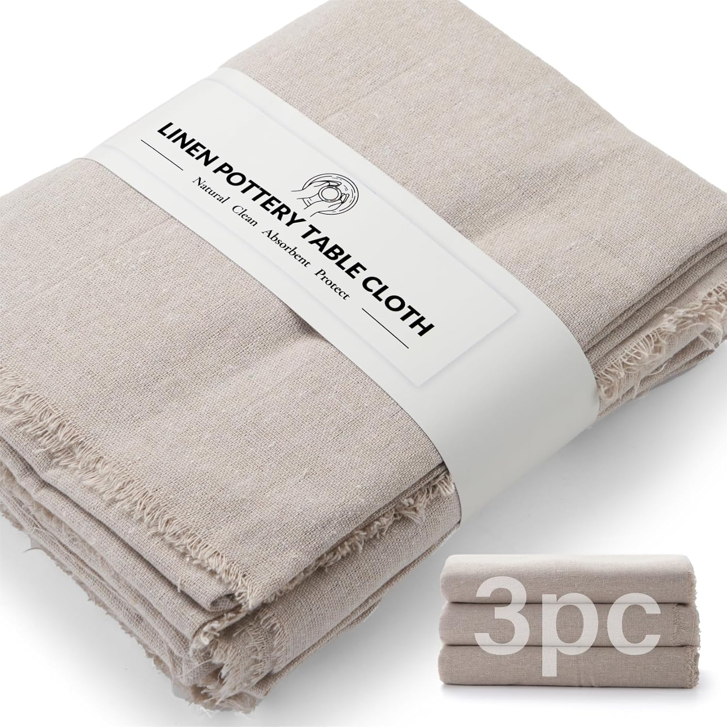 TEMONTIAN Pottery Table Cloth,Pottery Tools and Supplies,Printing Texture, Linen Blend, 40X60 Inches - Absorbent & Durable for Clay Work (3 Pc) image number 4