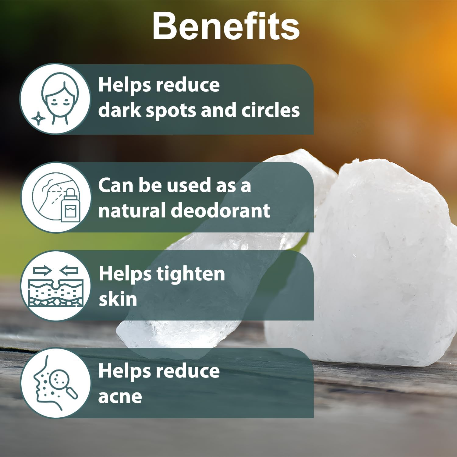 Alum Stone(Phitkari) by Mi Nature | for Skin Care | Water Purify| Pure Alum Stone (Potassium Alum) (Fitkari)|Cruelty Free | Post Shave Use| for Natural Deodorant (500 G (Pack of 1))