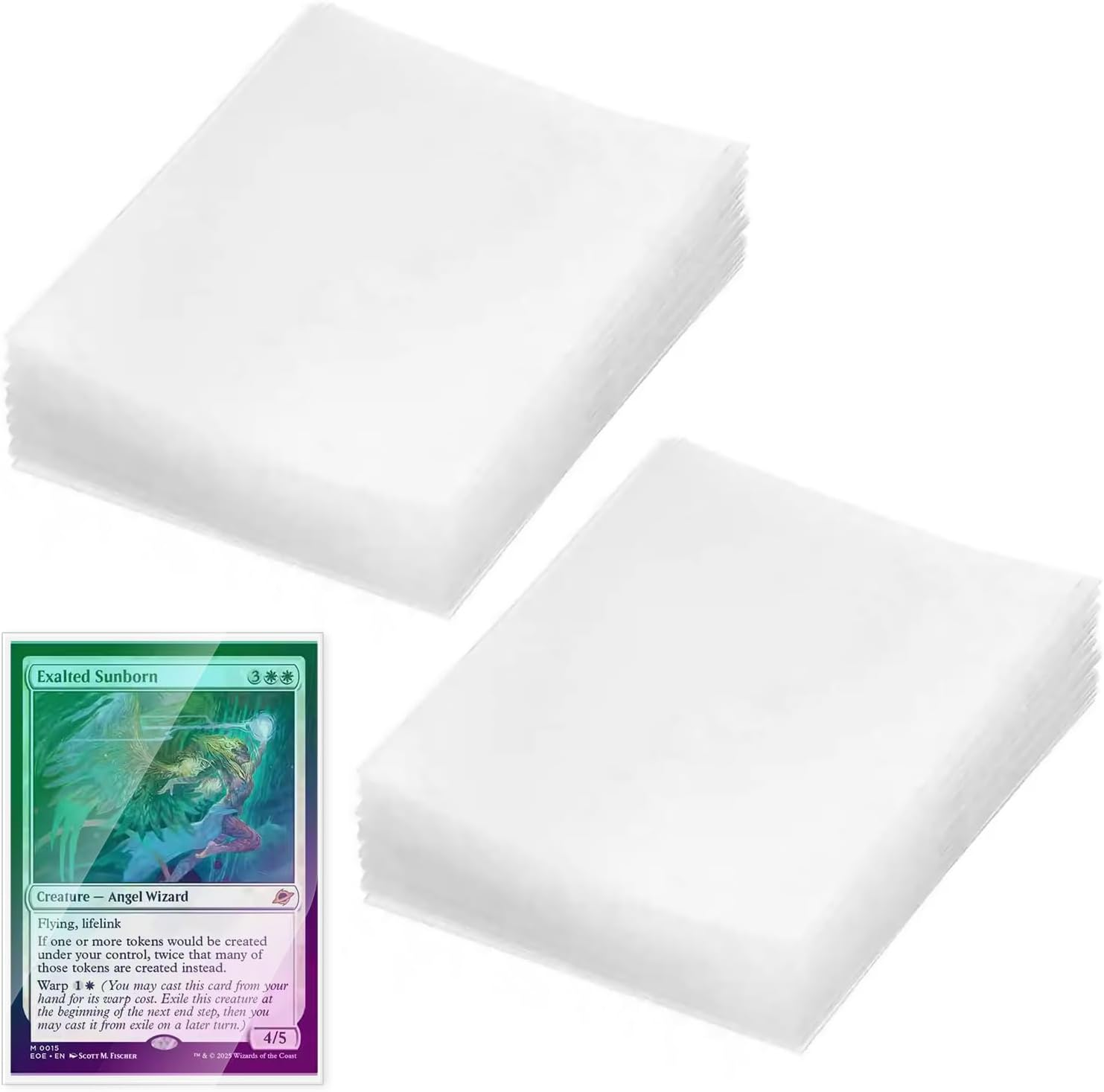 200 Pcs Clear Card Sleeves Standard Size, 66X91Mm Ultra Transparent Protectors for Trading Cards MTG Board Game & Collectibles Storage image number 2