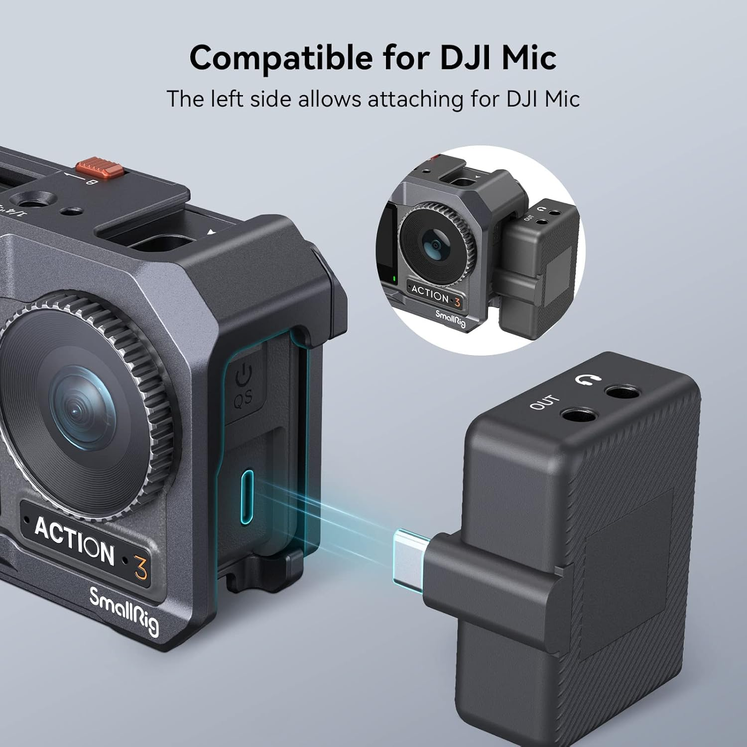 SMALLRIG Action 3 Action 4 Camera Cage for DJI, Protective Cage Compatible for DJI Mic, Protective Frame for DJI Osmo Action 3 Action 4-4119B image number 5