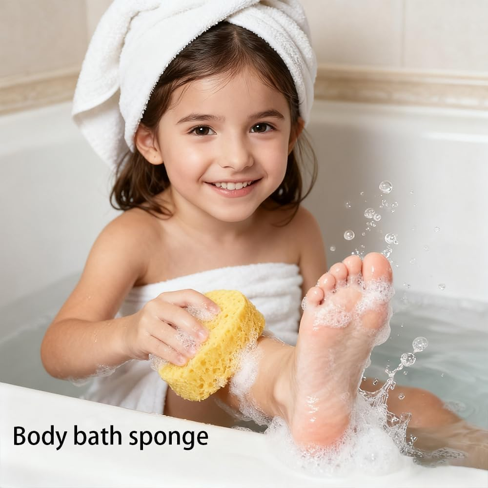 Body Bath Sponge for Adults, 2Pcs Large Shower Sponge for Women Men, Soft Honeycomb Natural Spon-Ge, Exfoliating Deep Cleaning Bathroom Bathing Body Sponges for Sensitive Skin image number 5