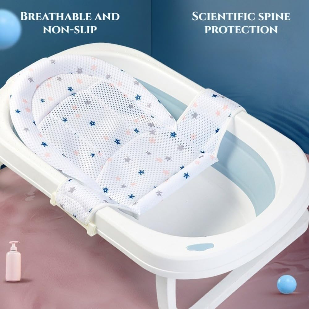 Baby Bath Mat Newborn Adjustable Bath Net Foldable Bath Protector(Bath Tub Not Included) image number 5