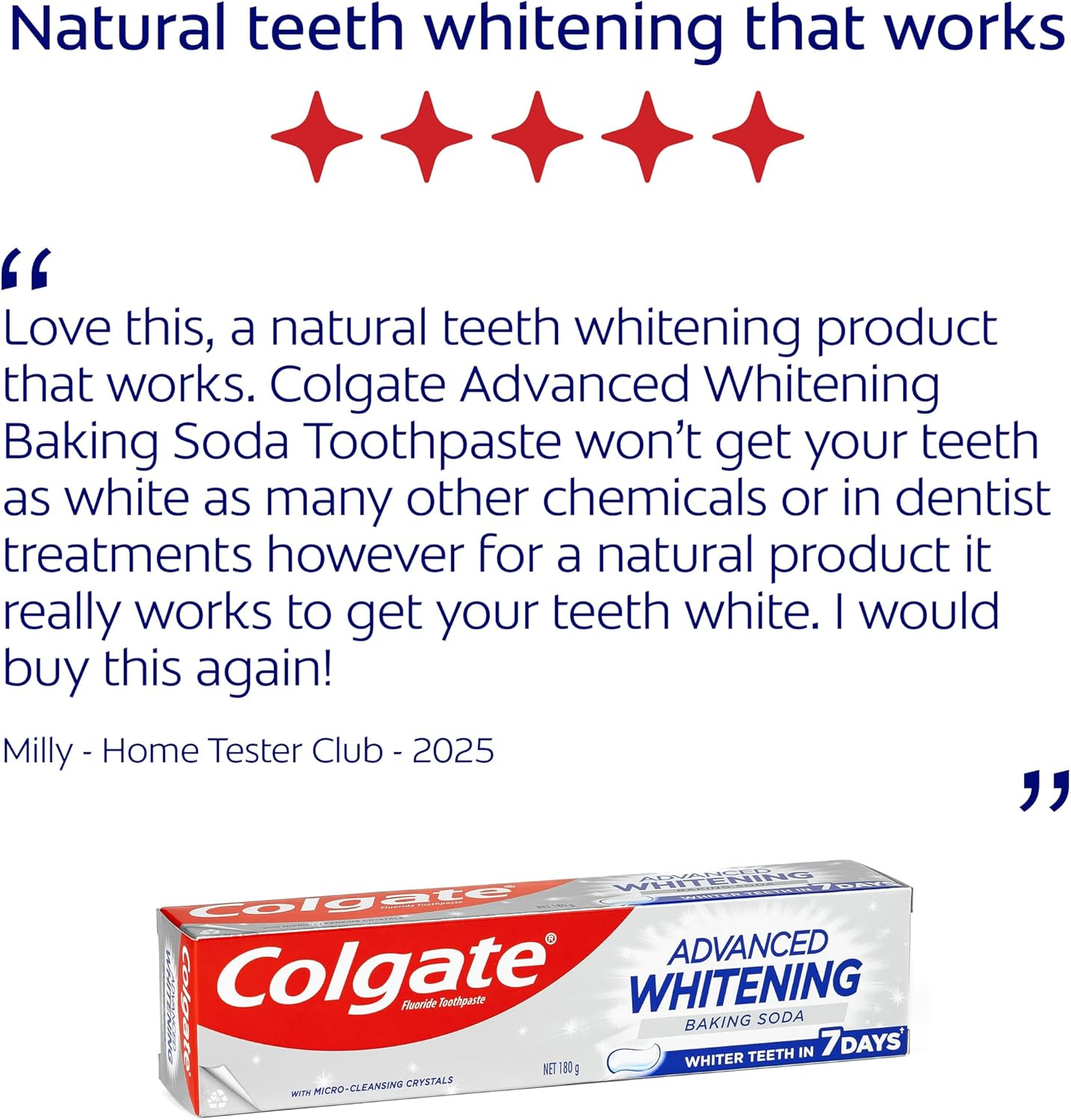 Colgate Advanced Whitening Baking Soda Toothpaste 180G image number 1