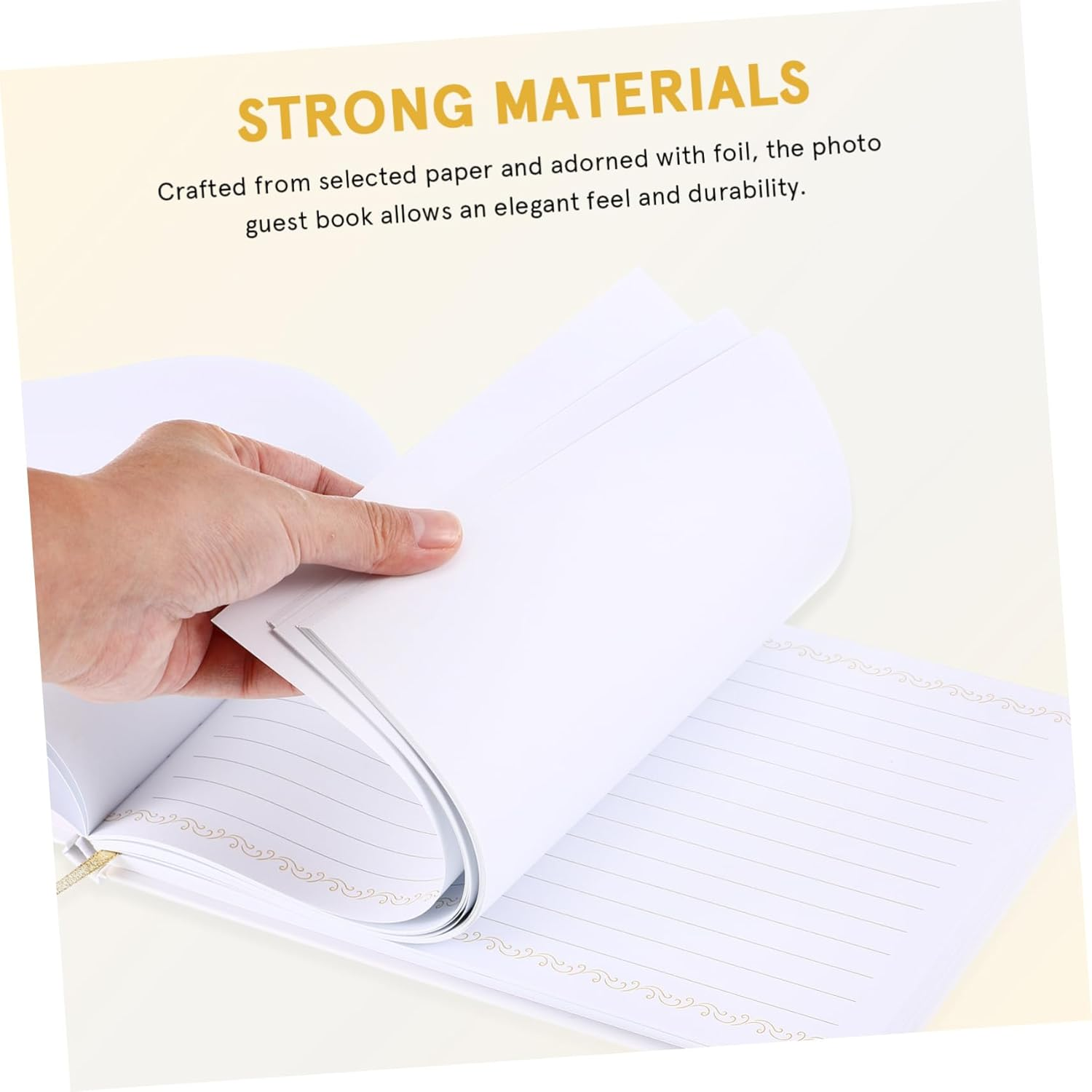 ABOOFAN Wedding Guest Book Album Ample Pages for Messages Photos Elegant Foil Design Memorial Guestbook for Birthday Wedding and Family Gatherings image number 3