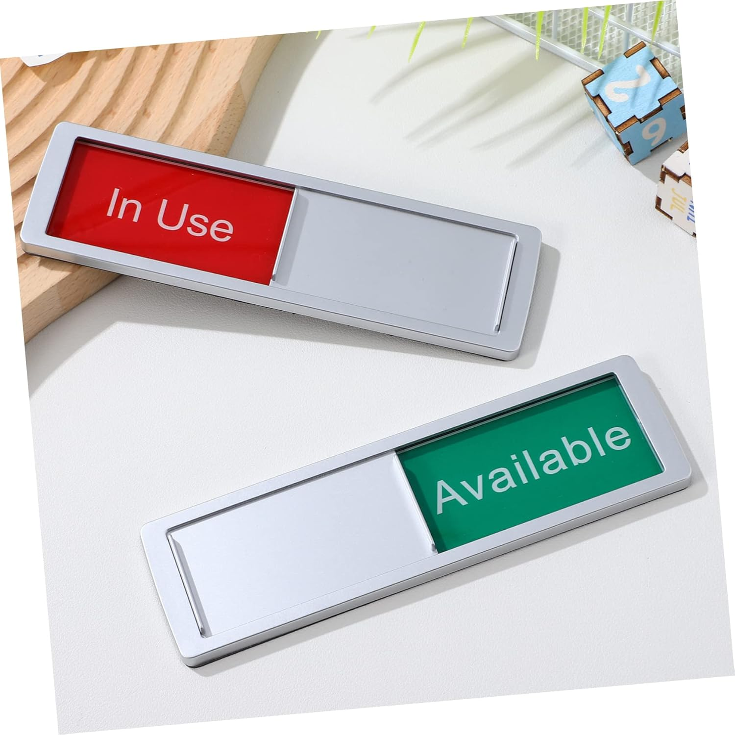 2 Pcs Use Sign Office Signs Open Closed Slide Door Indicator Bathroom Door Office Occupied Privacy for the Restroom Conference Room S Acrylic image number 1