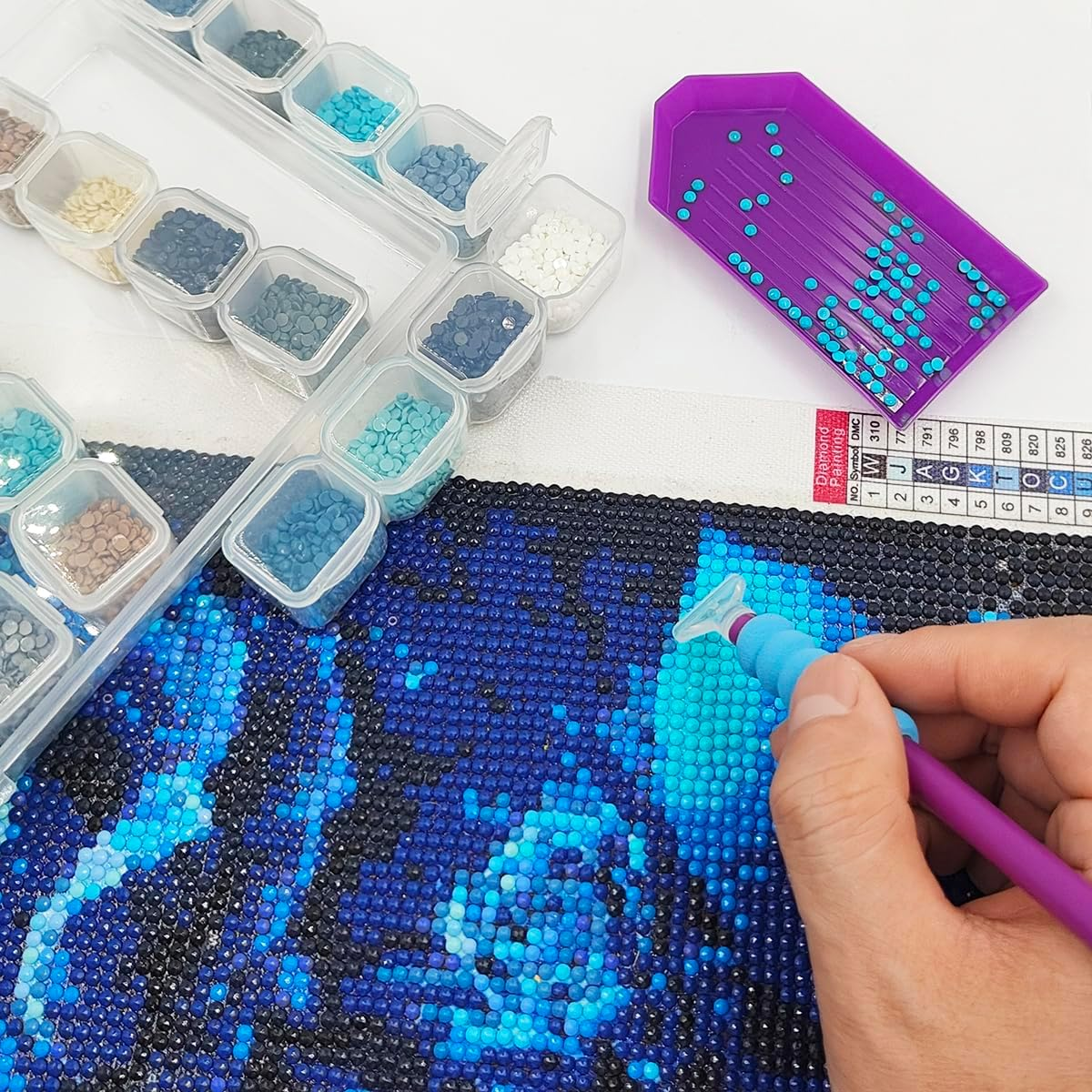 108Pcs Diamond Art Paintings Tools and Accessories, AIFUDA Diamond Art Paintings Storage Boxes with Multiple Sizes Dimensions Trays Painting Pens for DIY Diamond Art Craft image number 2