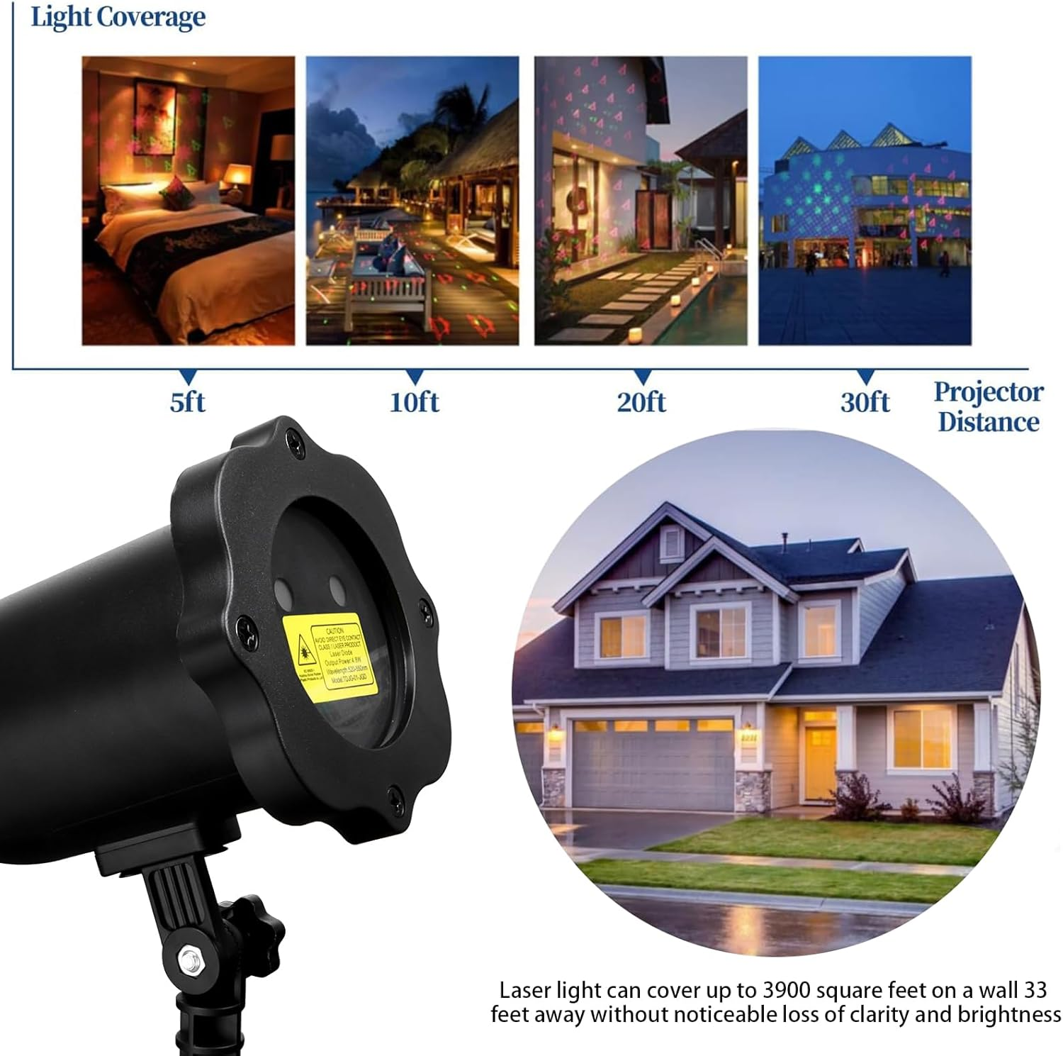 Christmas Projector Lights,Outdoor LED Christmas Lights with 16 Christmas Patterns with Remote Control,Waterproof Snow Projector Suitable for Xmas Birthday Party,Holidays,Decorative Lights