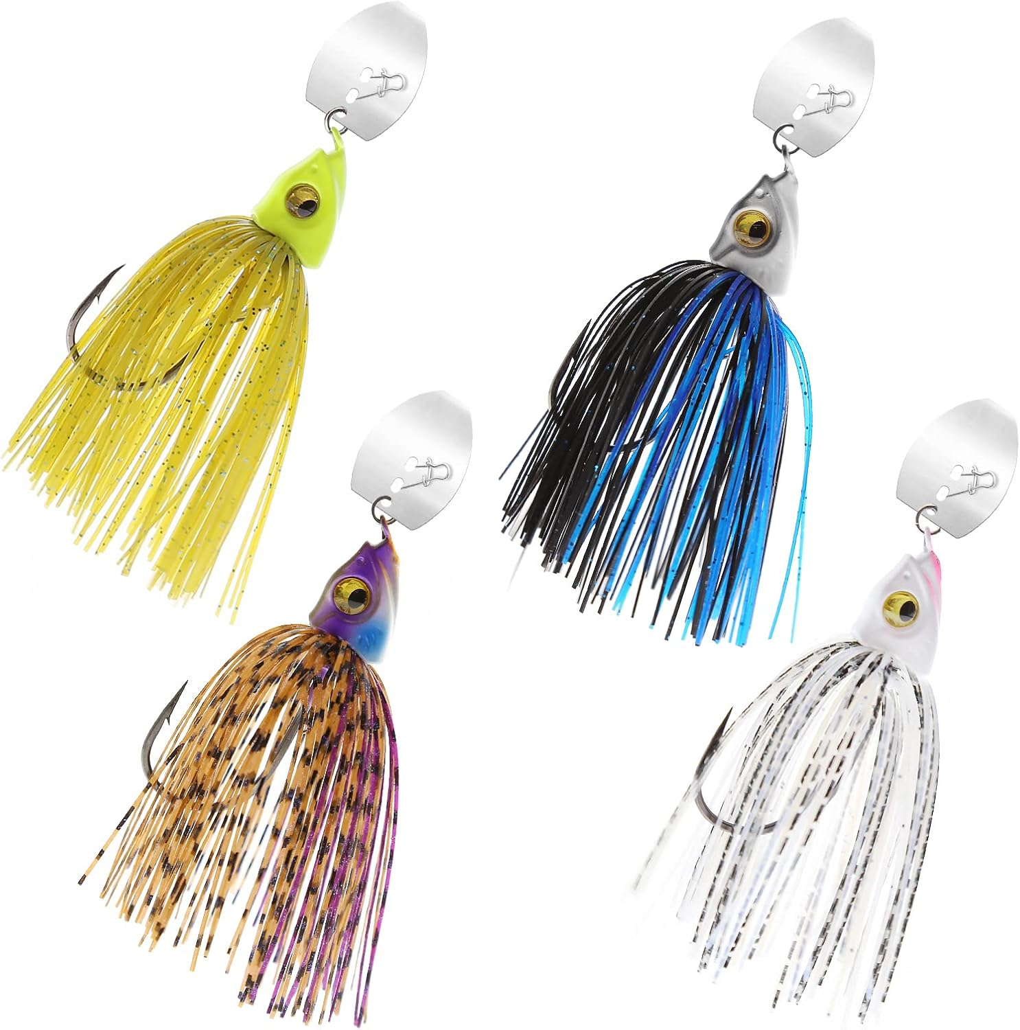 Tungsten Bladed Swim Jig Heads for Fishing - 4 Pack of Fishing Jigs for Large and Small Mouth Bass, Trout, Walleye - with Bladed Head image number 6