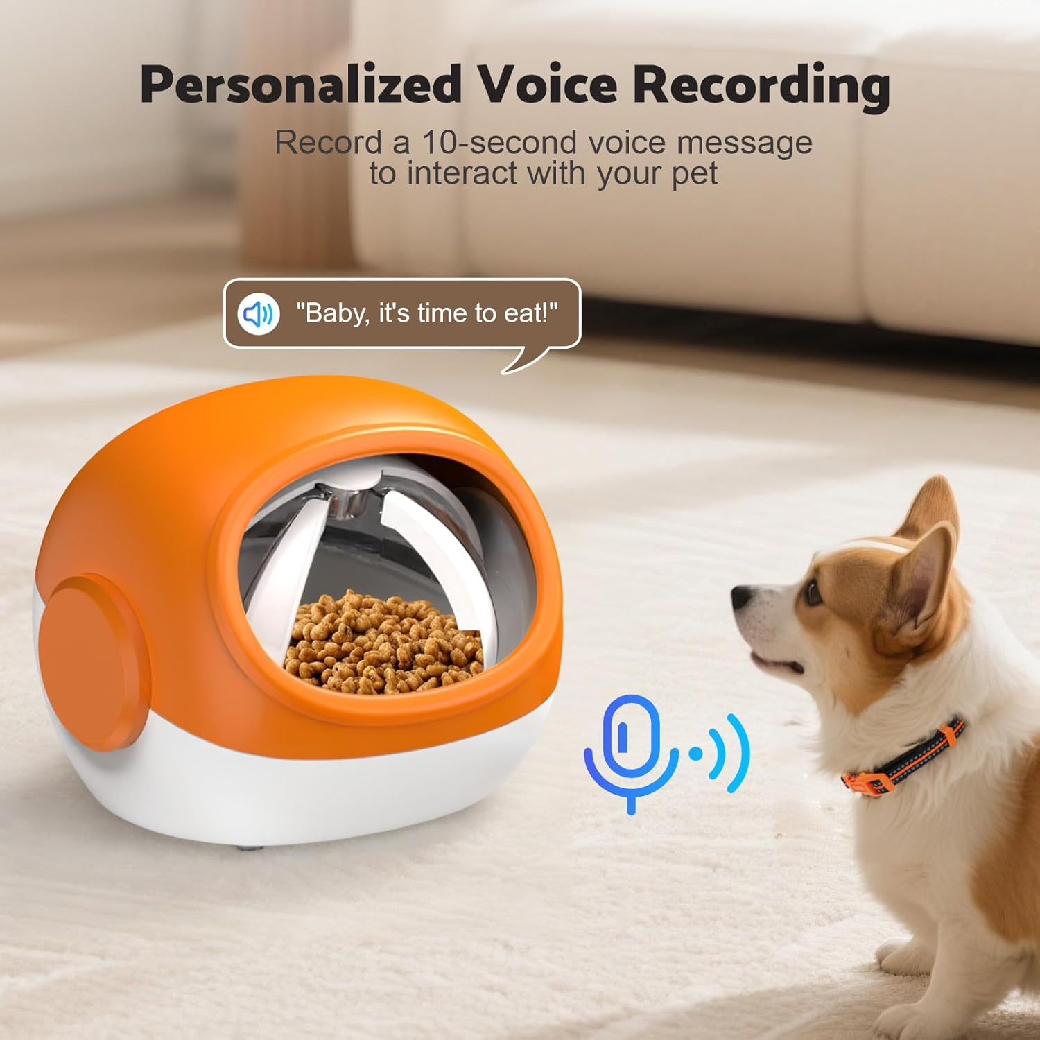 Advwin RFID Automatic Cat Feeder, Microchip Pet Feeder with Collar, Automatic Timed Pet Feeder for Multiple Cats, 4 Feeding Modes, Voice Recorder - Suitable for Both Wet and Dry Food image number 4