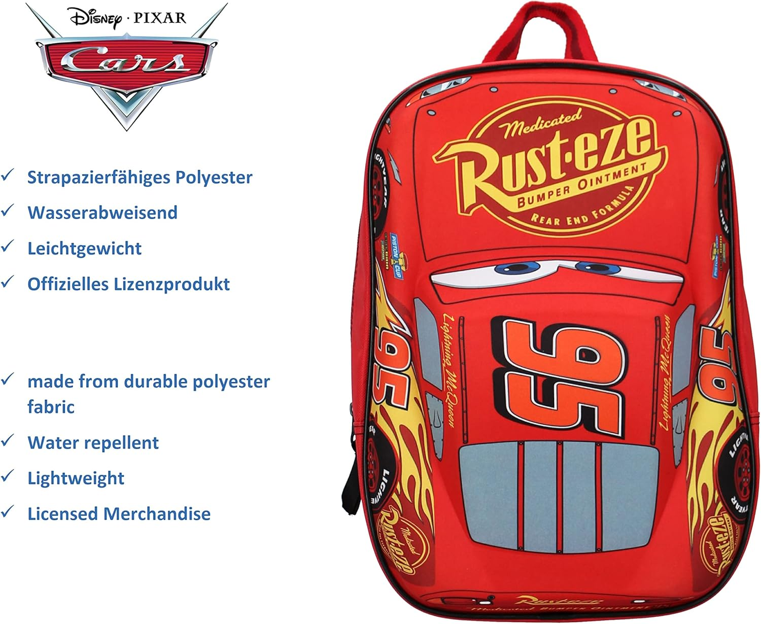 Theonoi Set Cars Lightning Mcqueen 3D Effect Backpack School Backpack School Bag Sports Backpack Nursery Lightweight Toddler Backpack image number 3