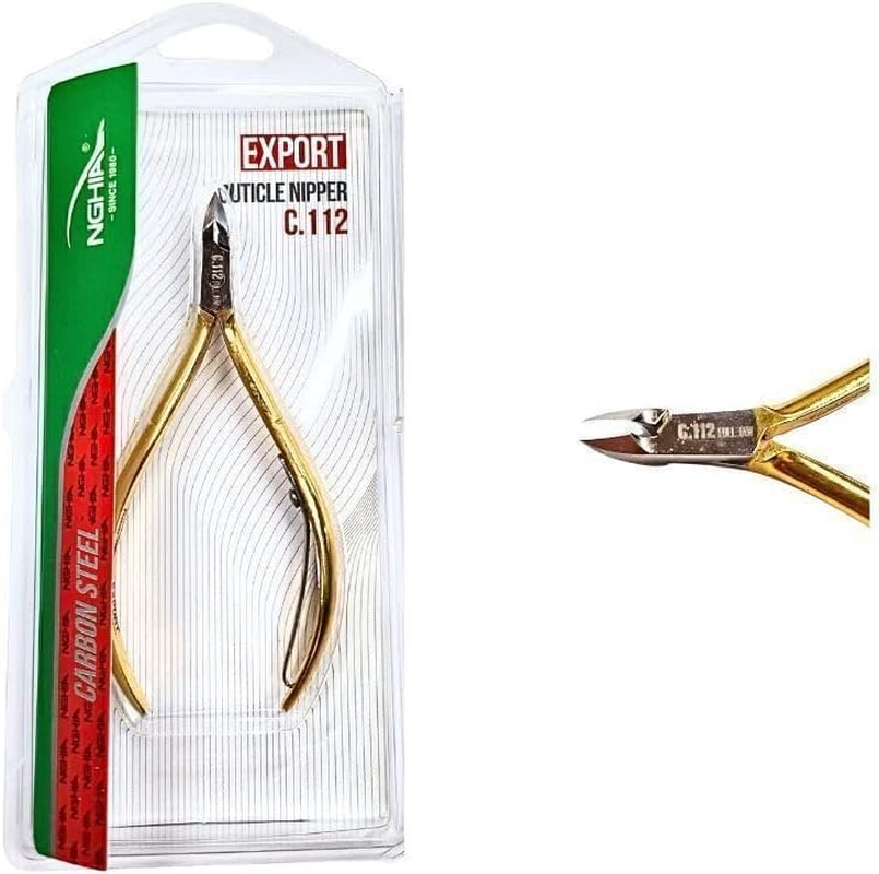 NGHIA - Hard Steel Cuticle Nippers Full Jaw C-112 Gold