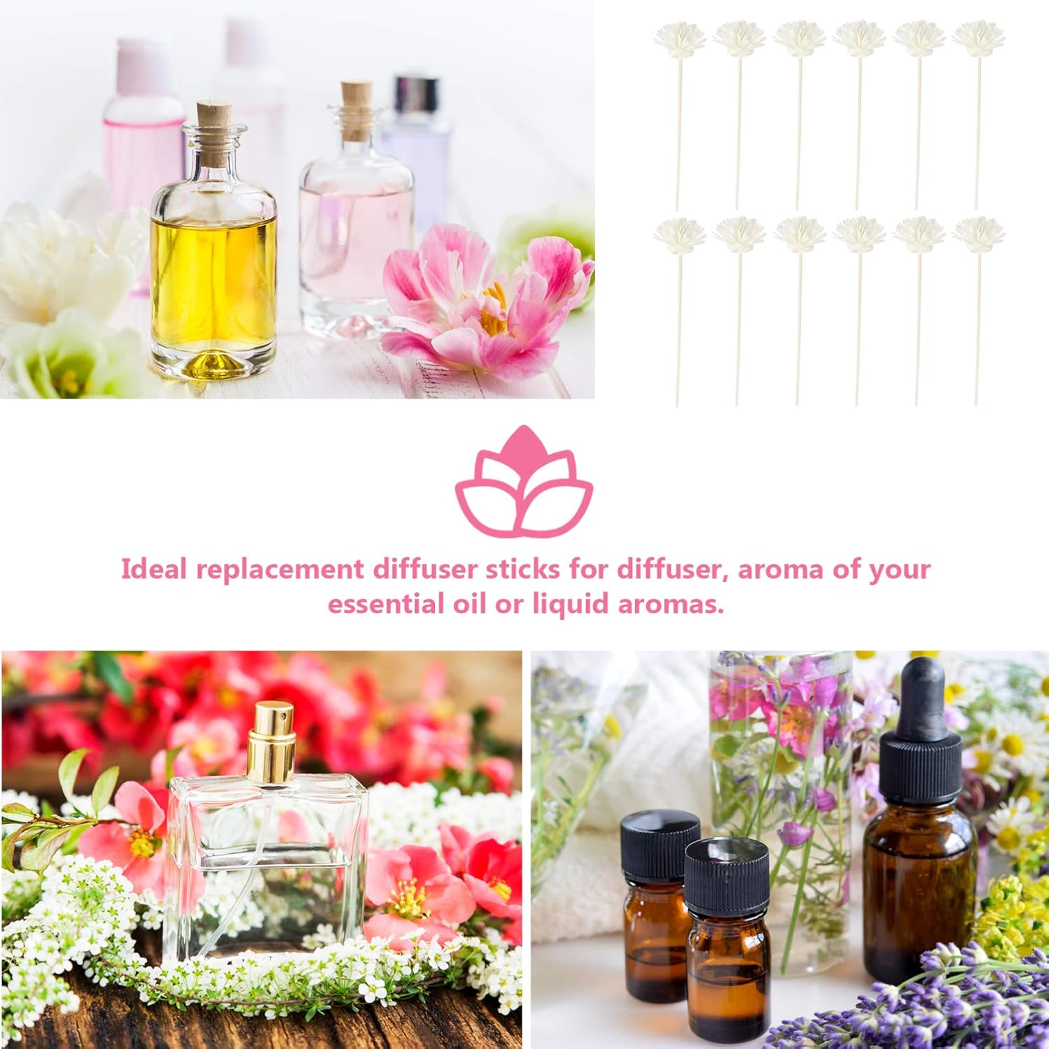 24Pcs Replacement Diffusing Sticks Aromatherapy Flowers Diffusers Essential Oil Sticks for DIY Air Freshener image number 6