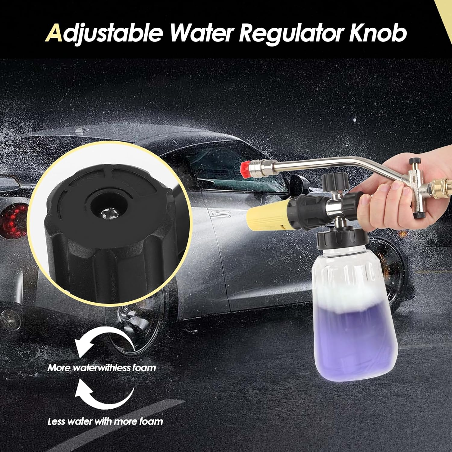 Pressure Washer Foam Cannon Kit with Double Connector Foam Cannon Car Wash Foam Gun with 7 Nozzles for Car Washing and Cleaning image number 1