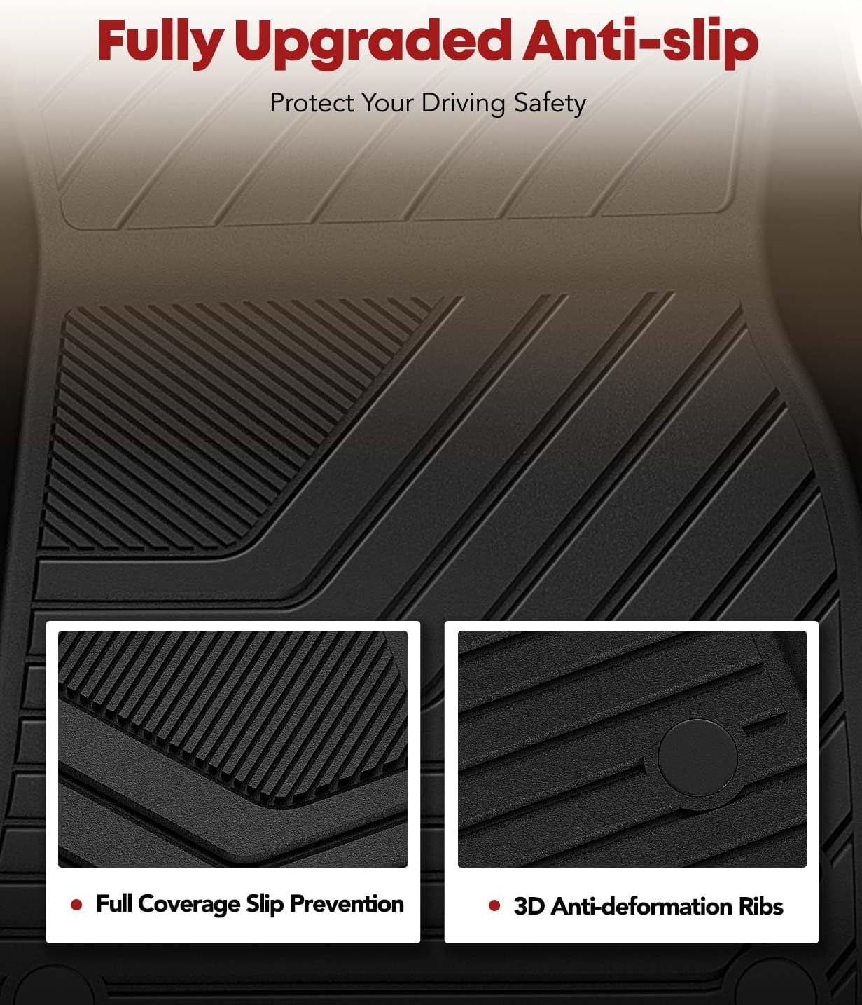 YHTAUTO Floor Mats Fit 2019-2025 BMW 3 Series, TPE All Weather Car Mats Waterproof Anti-Slip Odorless Floor Liner, Interior Car Accessories Front & 2Nd Row Liner image number 4