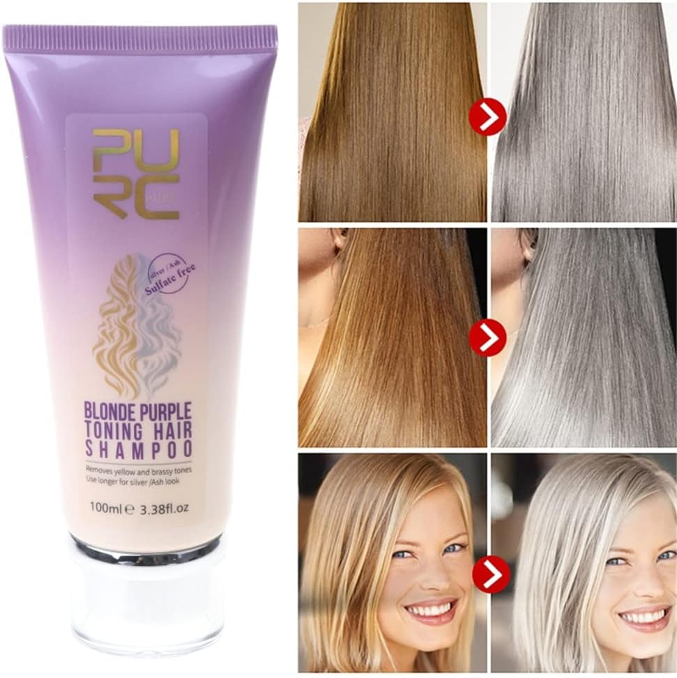 3PCS Purple Shampoo Removes Yellow Brassy Tones of Hair Neutralize Orange Green for Silver Look Salon Home Restore Hair Shine, and Reduce Frizz, Regain Youth for Your Hair image number 2
